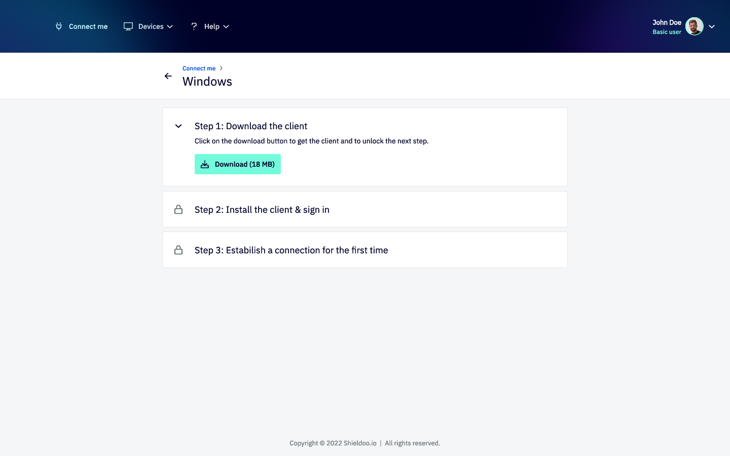 screenshot of Shieldoo