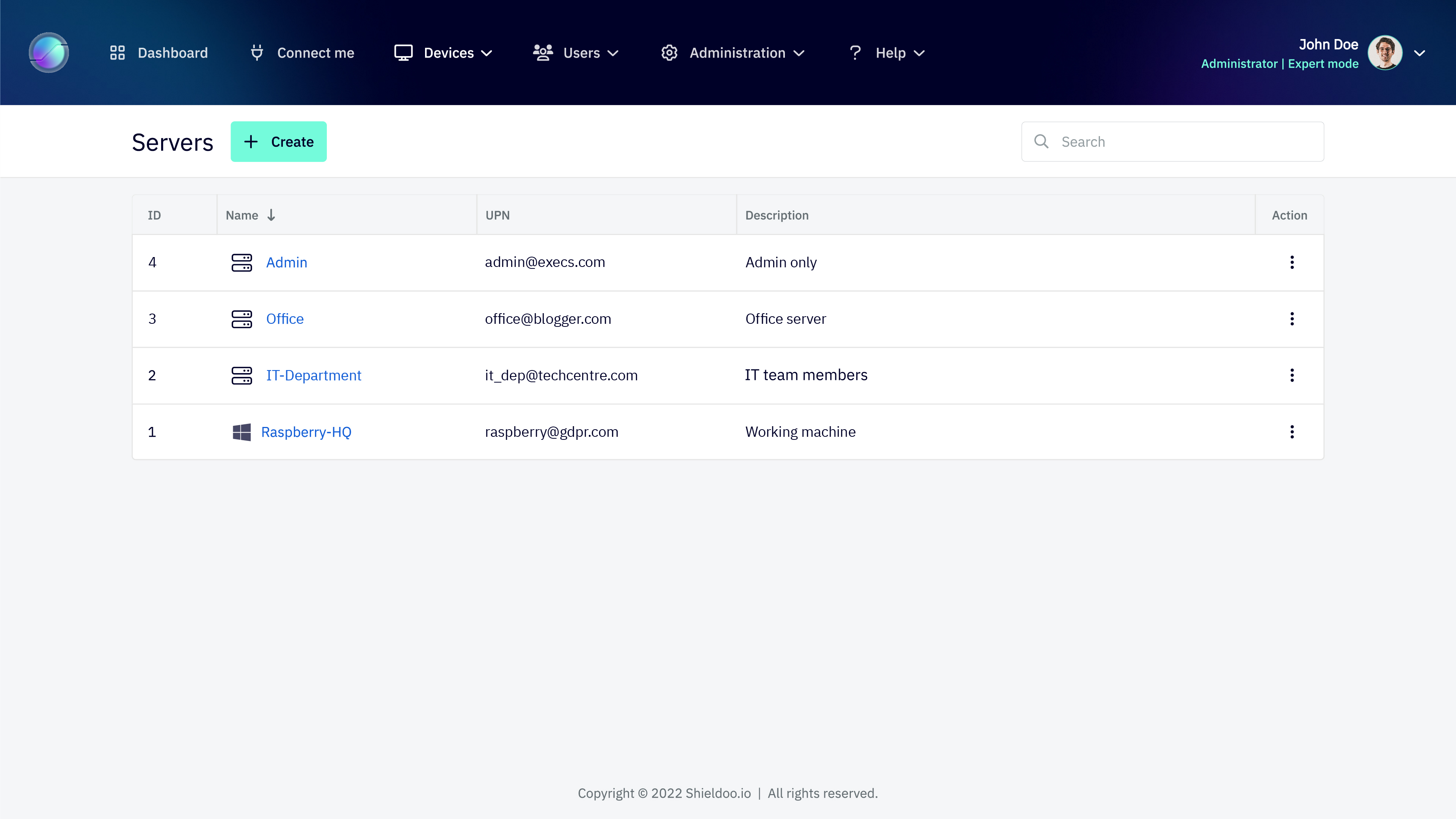 screenshot of Shieldoo