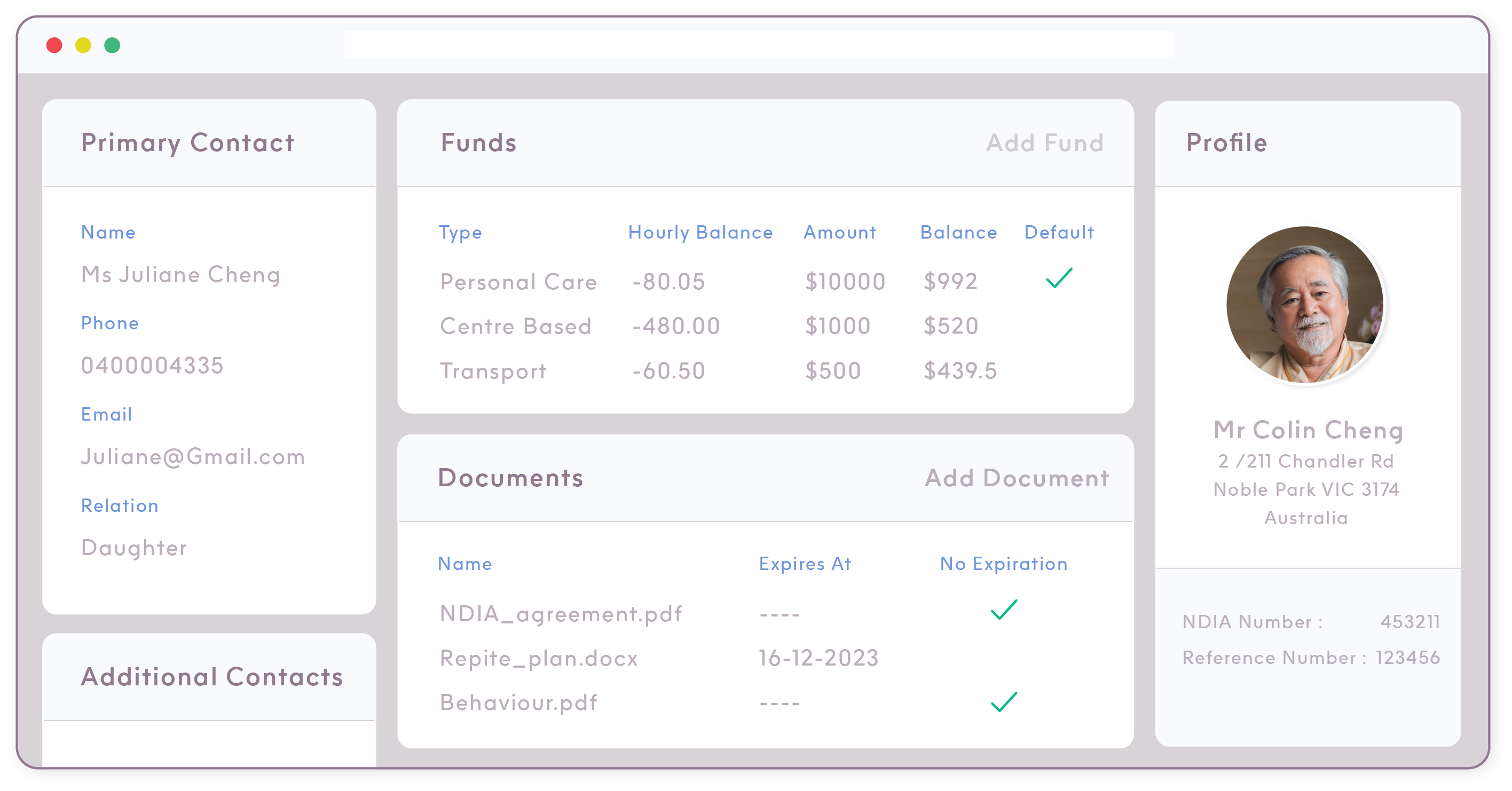 screenshot of ShiftCare