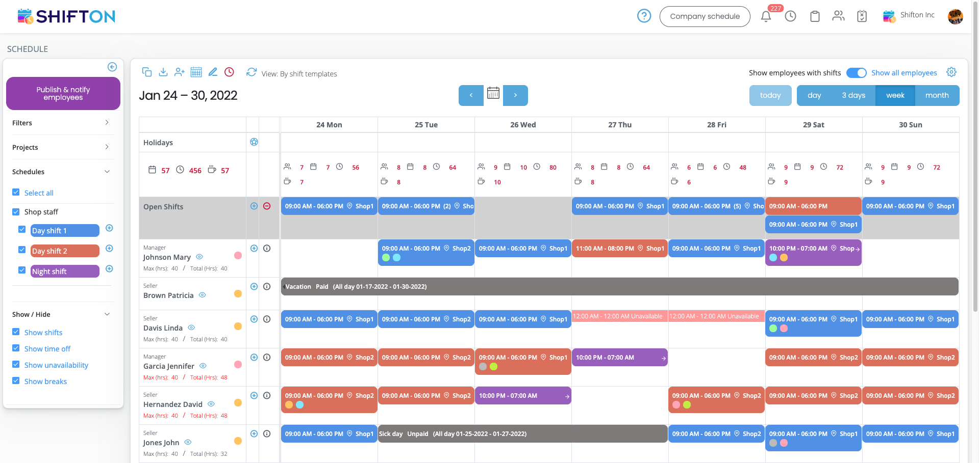 screenshot of Shifton