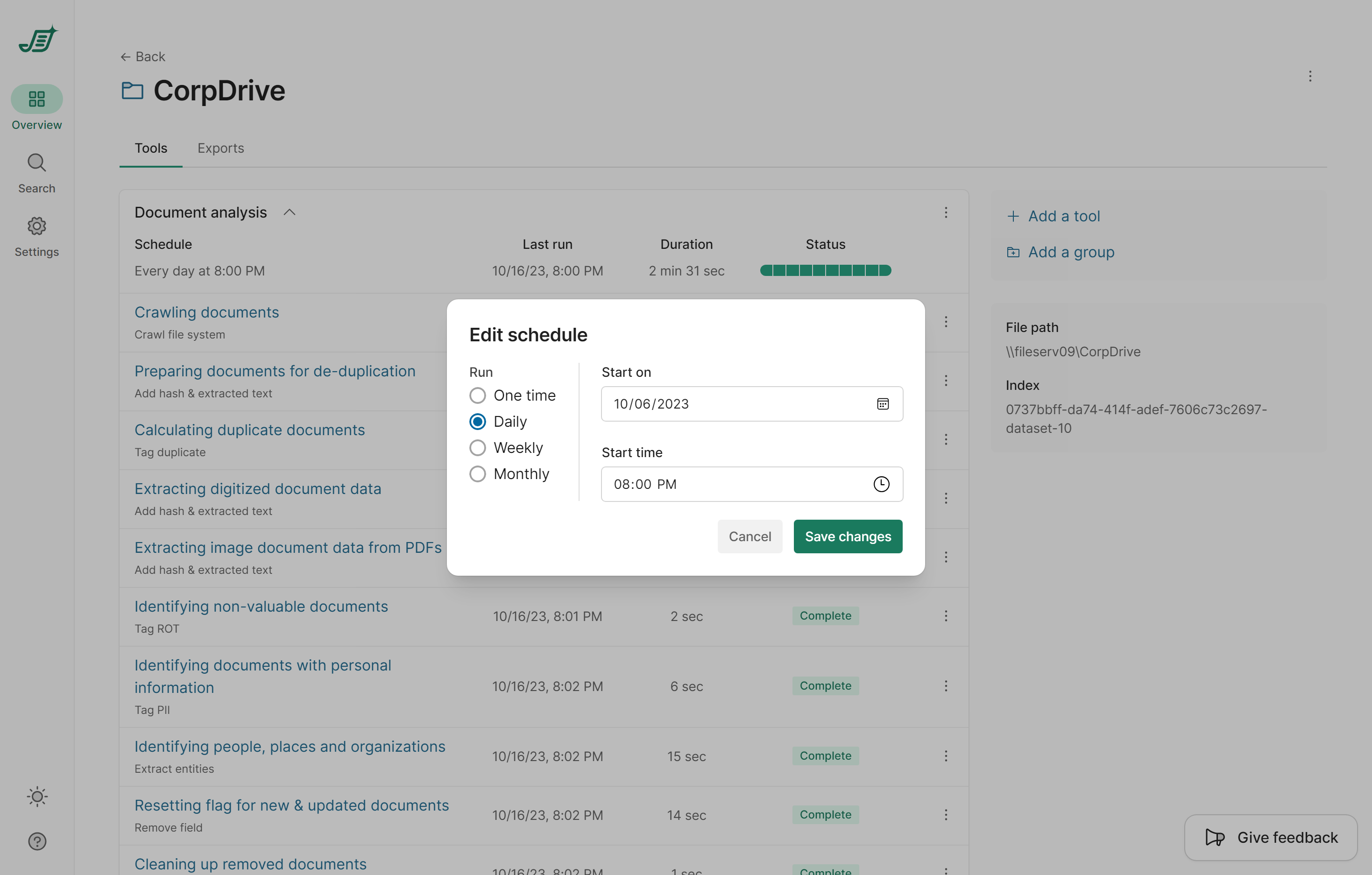 screenshot of Shinydocs
