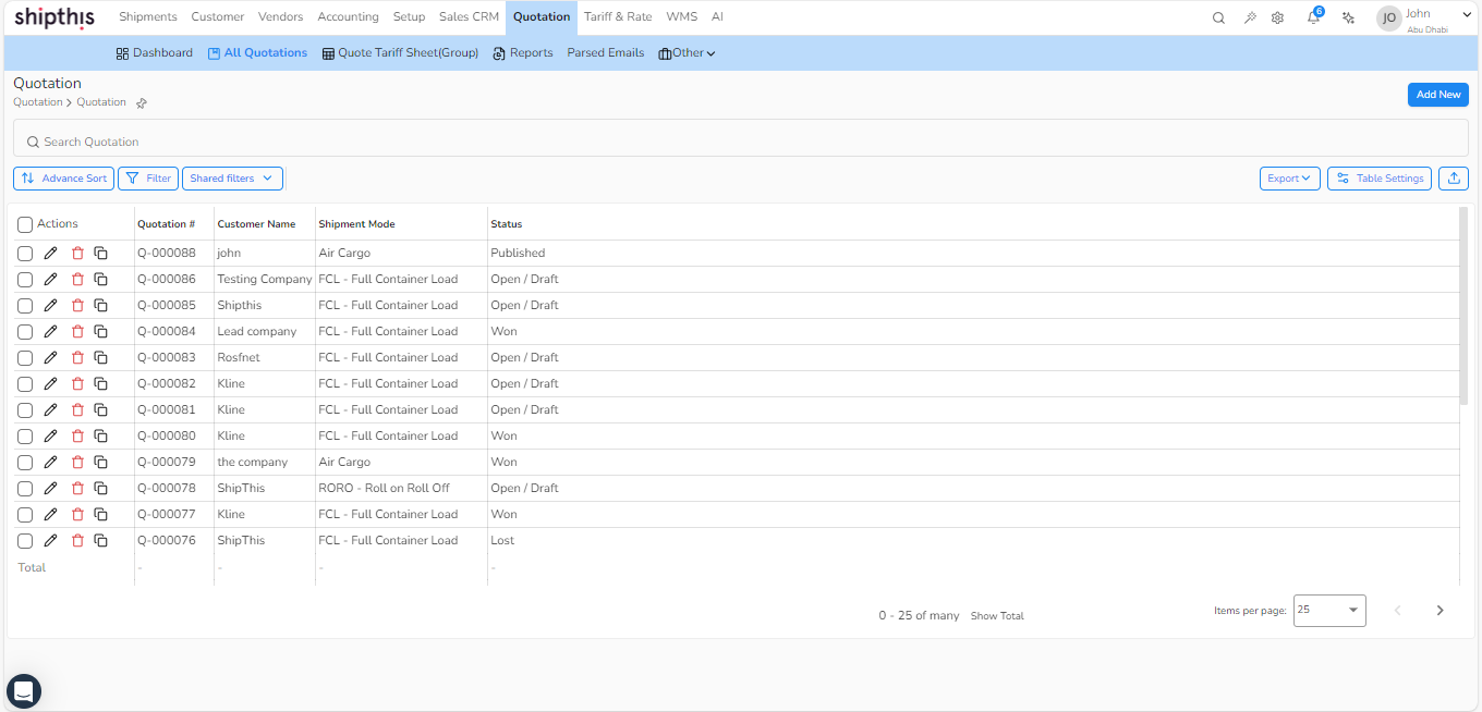 screenshot of Shipthis