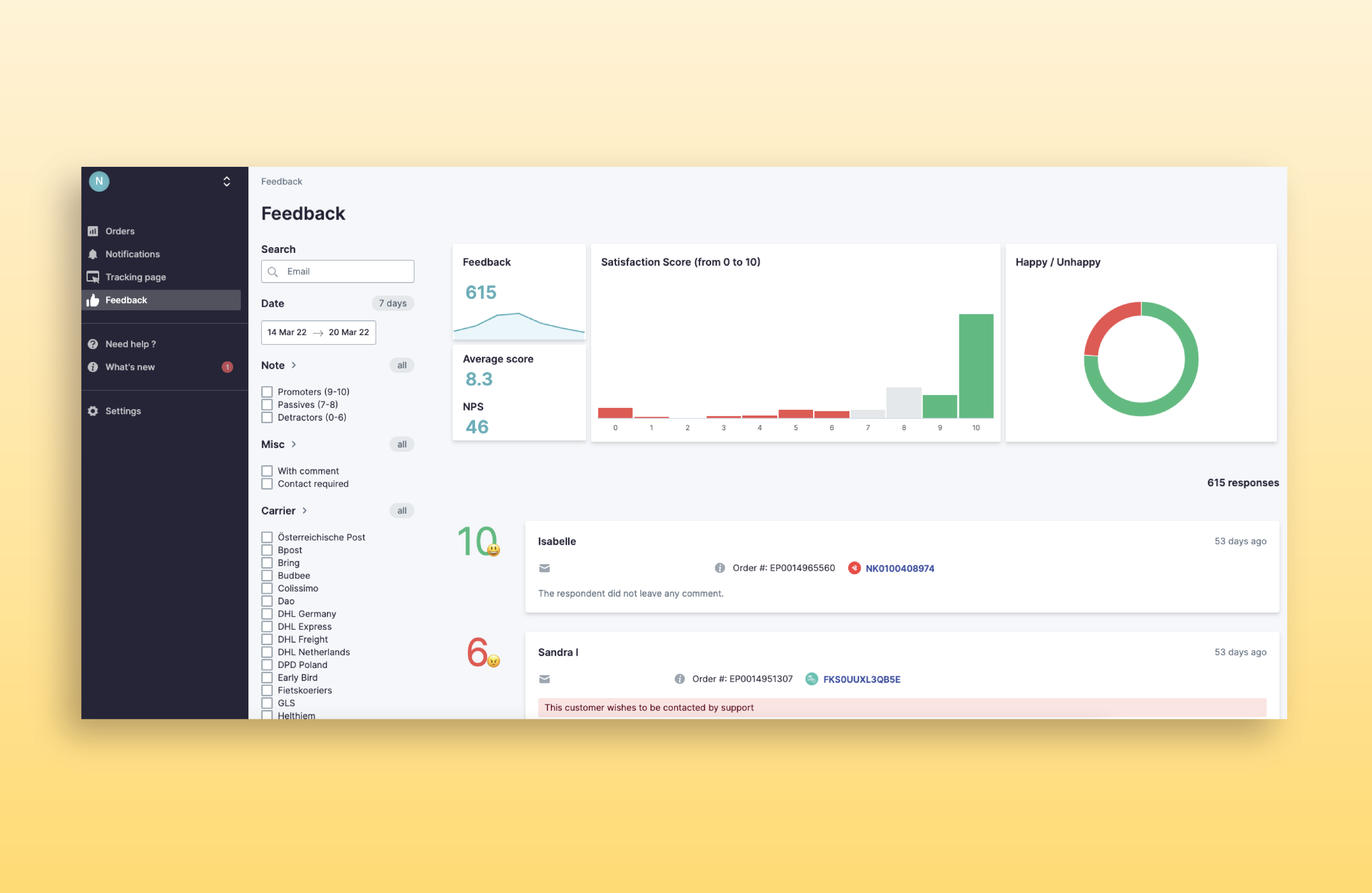 screenshot of Shipup