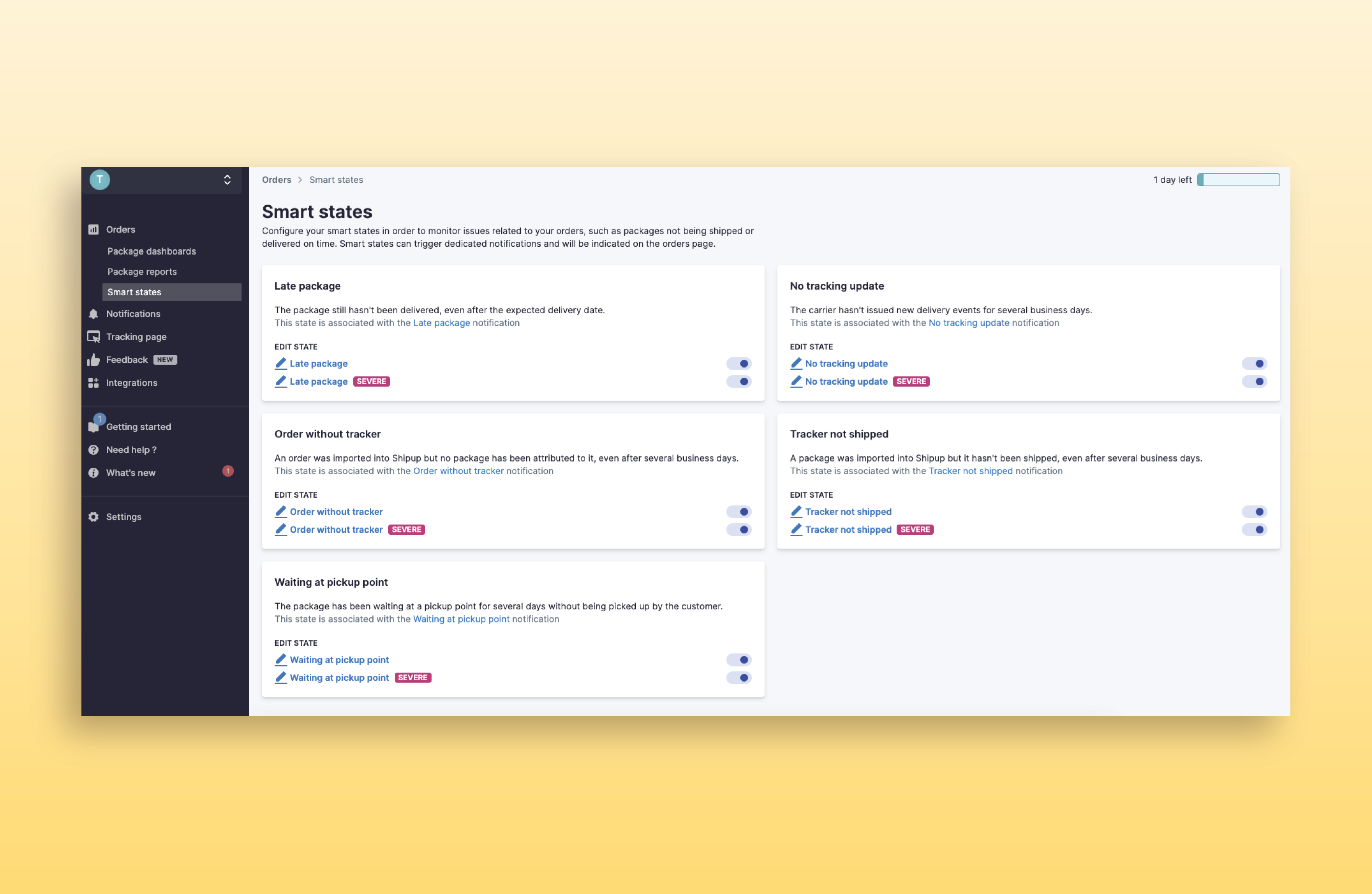 screenshot of Shipup