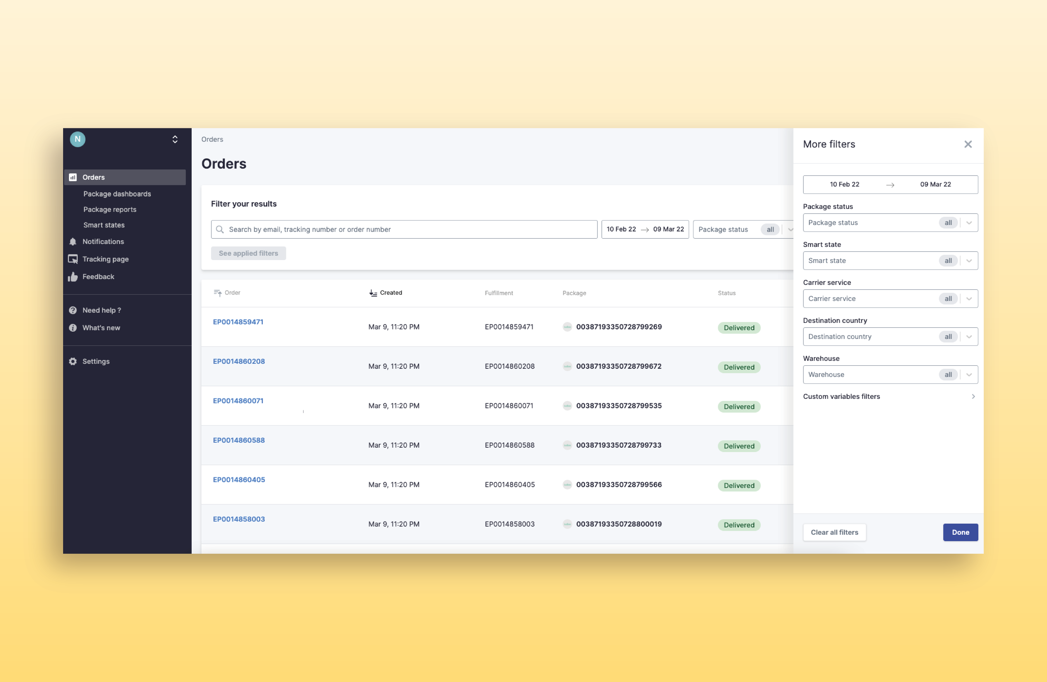 screenshot of Shipup