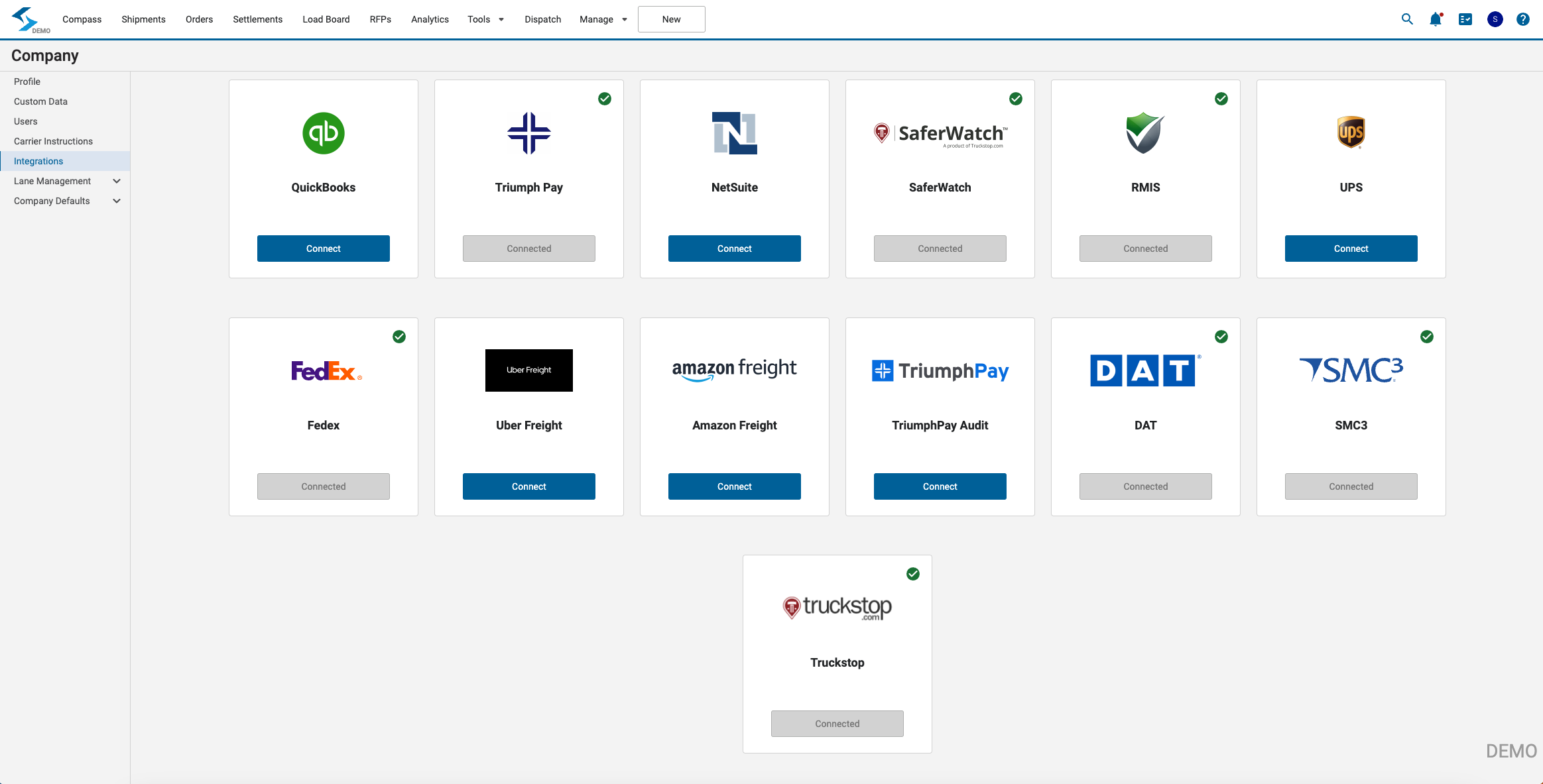 screenshot of Shipwell
