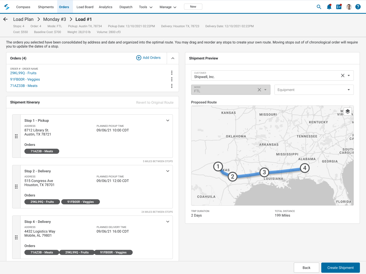 screenshot of Shipwell