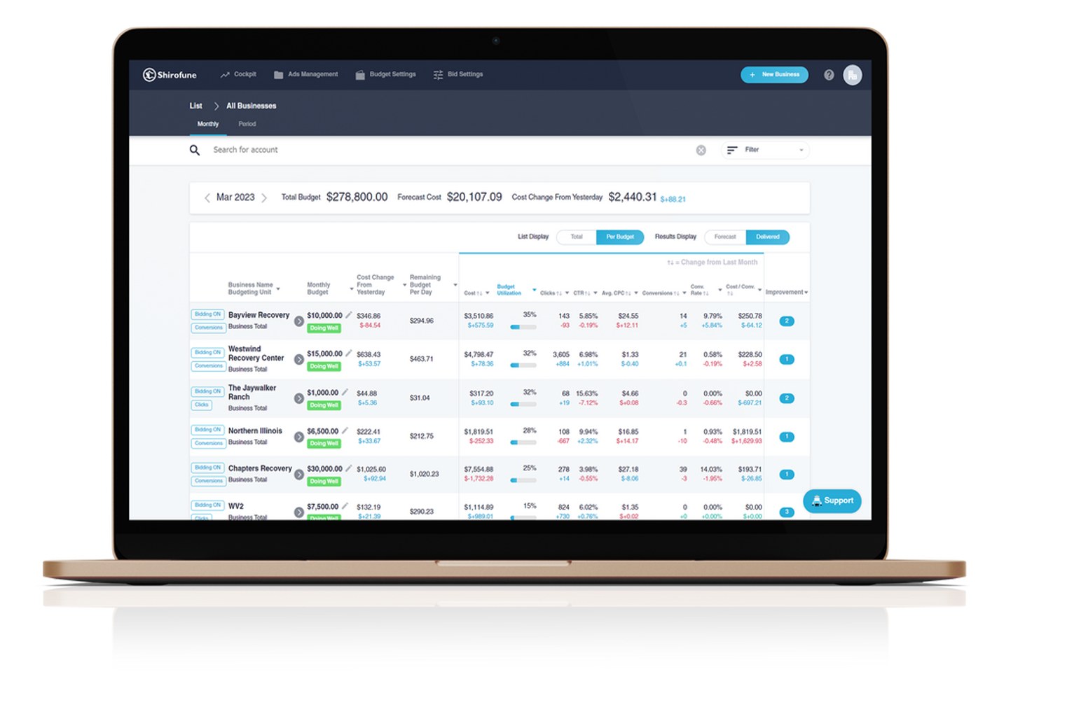 screenshot of Shirofune