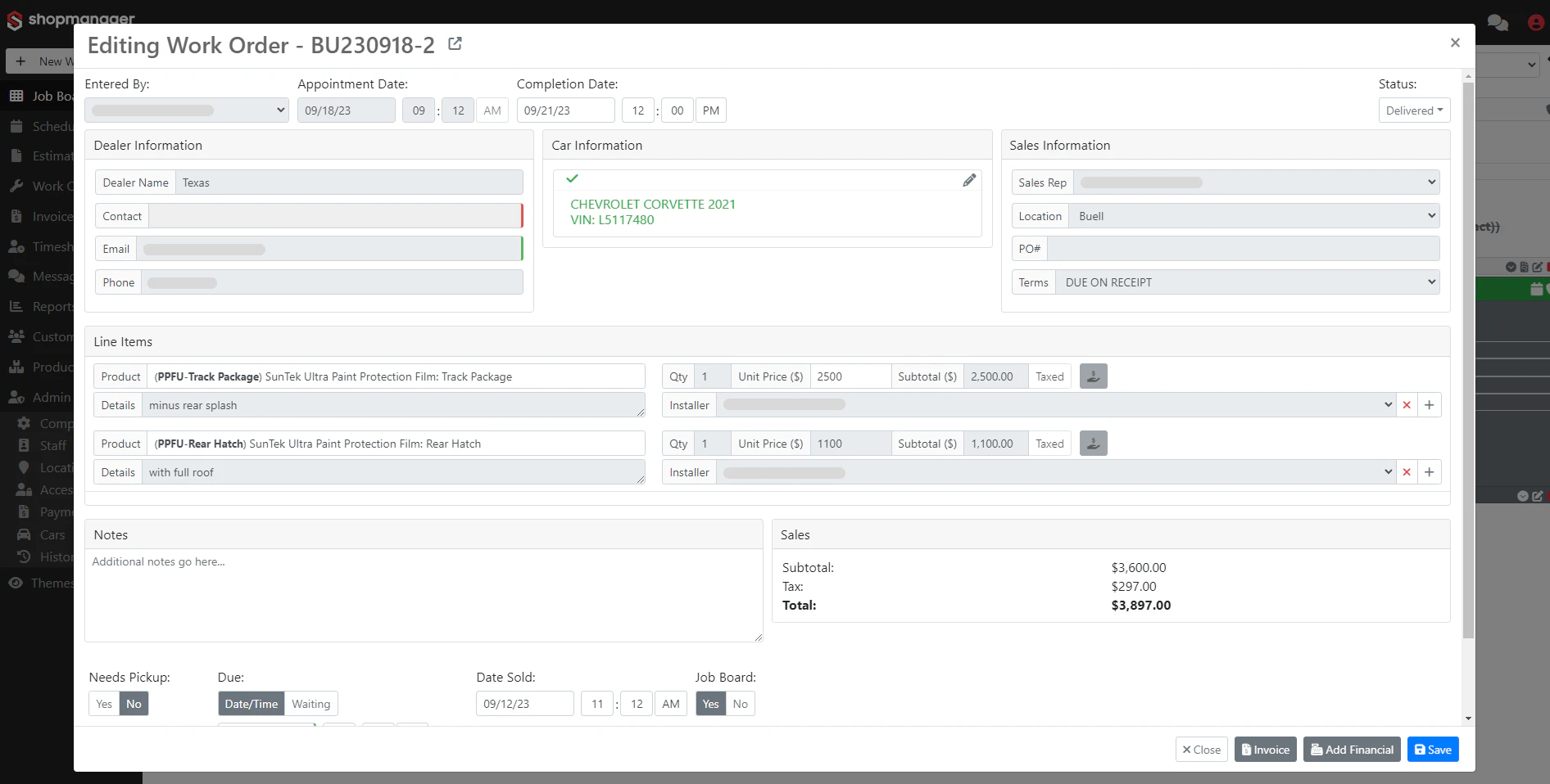 screenshot of Shopmanager