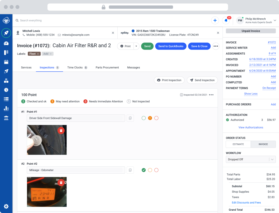 screenshot of Shopmonkey