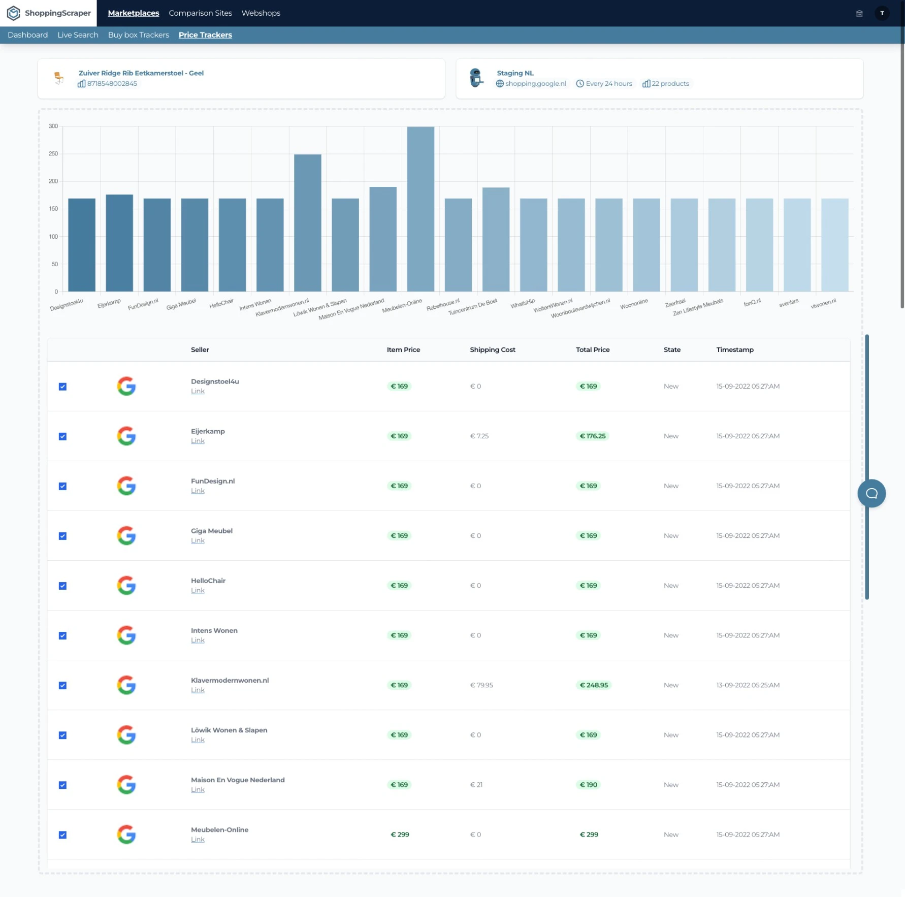 screenshot of ShoppingScraper