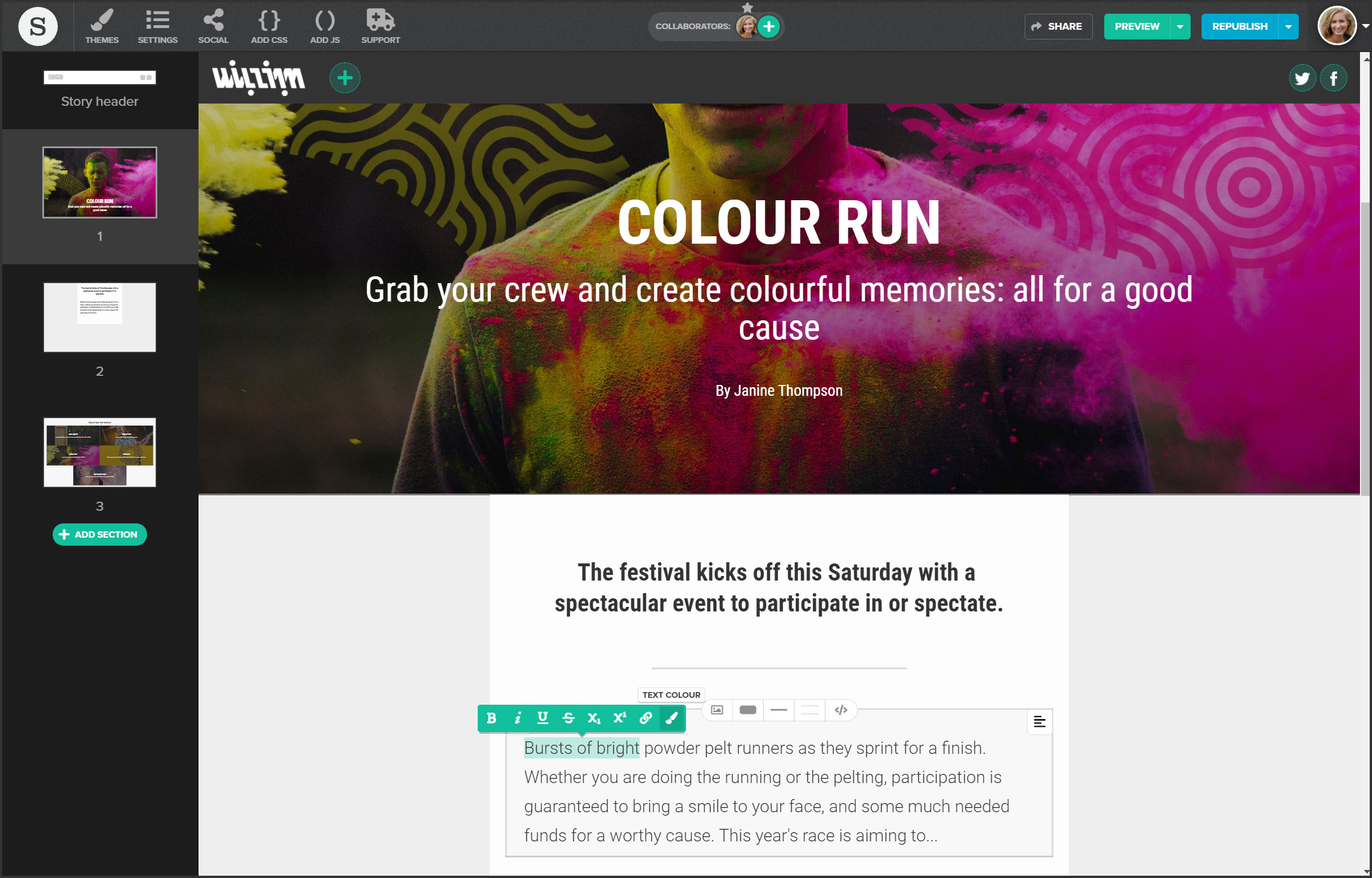 screenshot of Shorthand