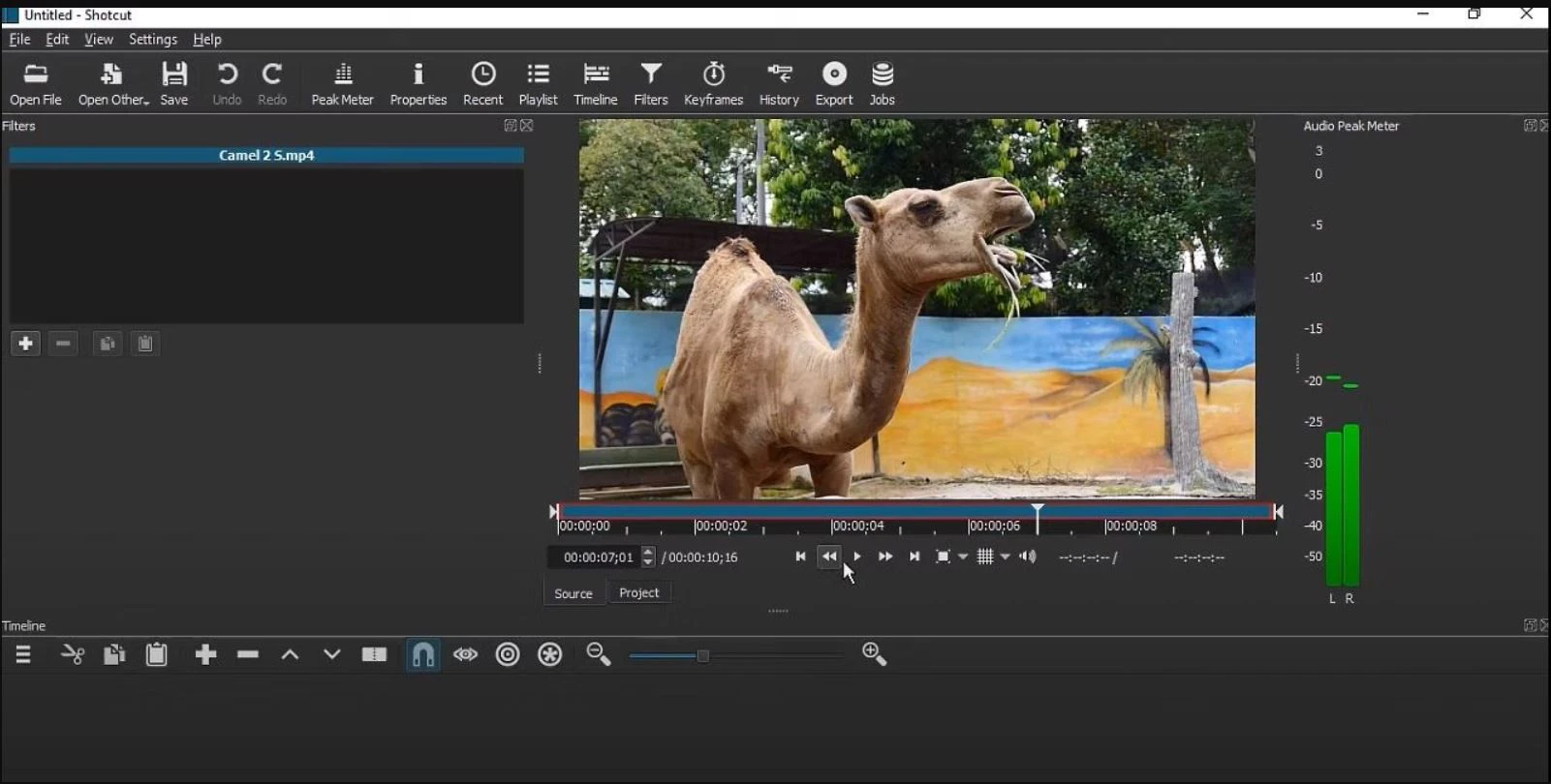 screenshot of Shotcut