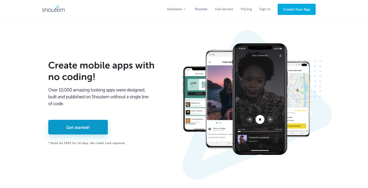 screenshot of Shoutem