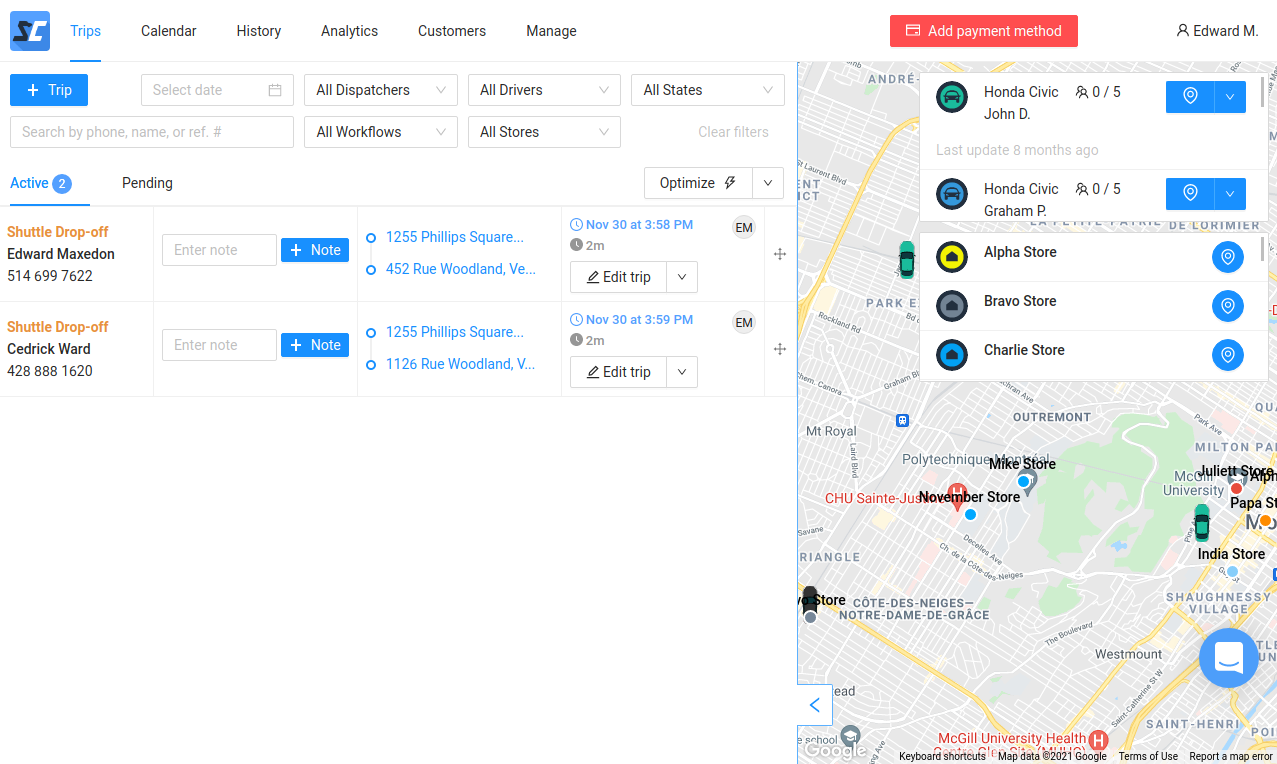 screenshot of ShuttleControl