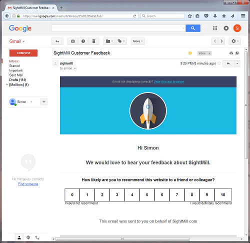 screenshot of SightMill