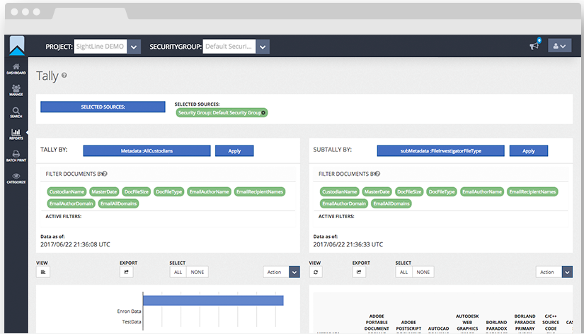 screenshot of Sightline