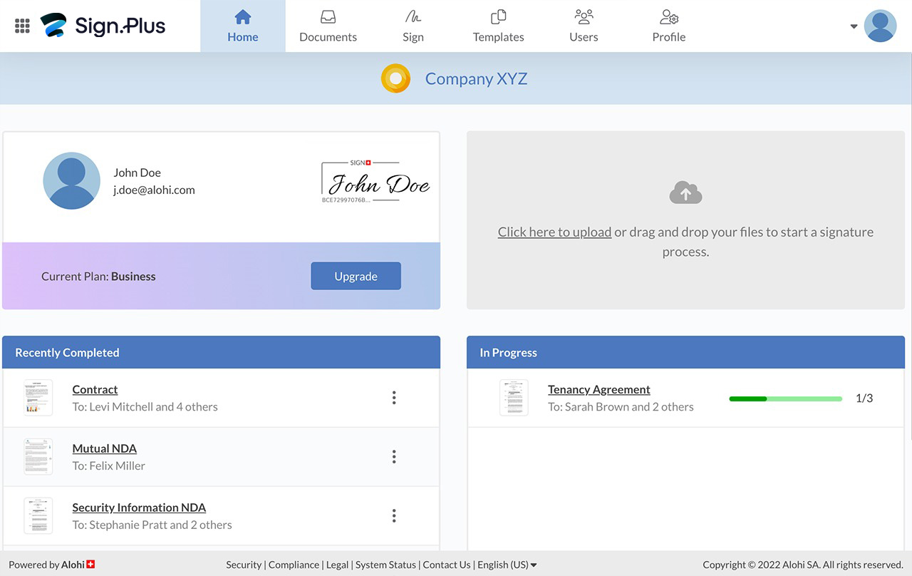 screenshot of Sign.Plus