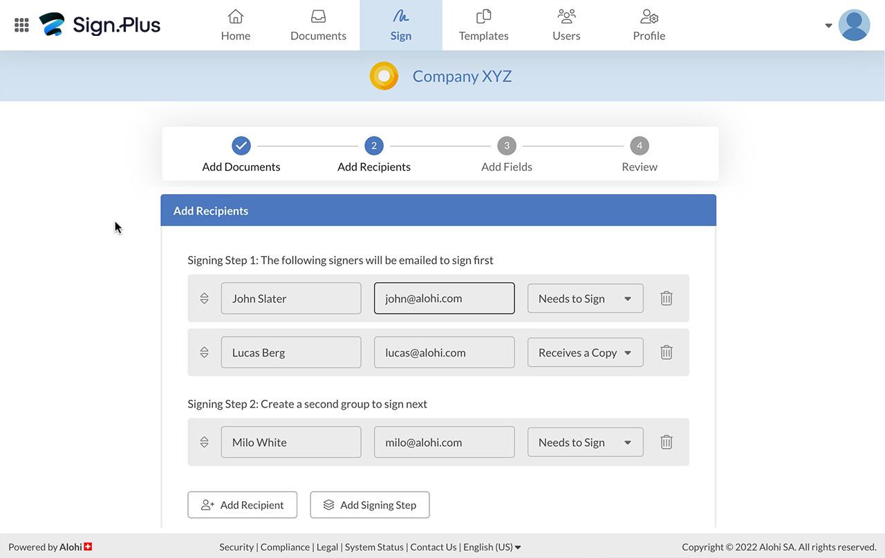 screenshot of Sign.Plus
