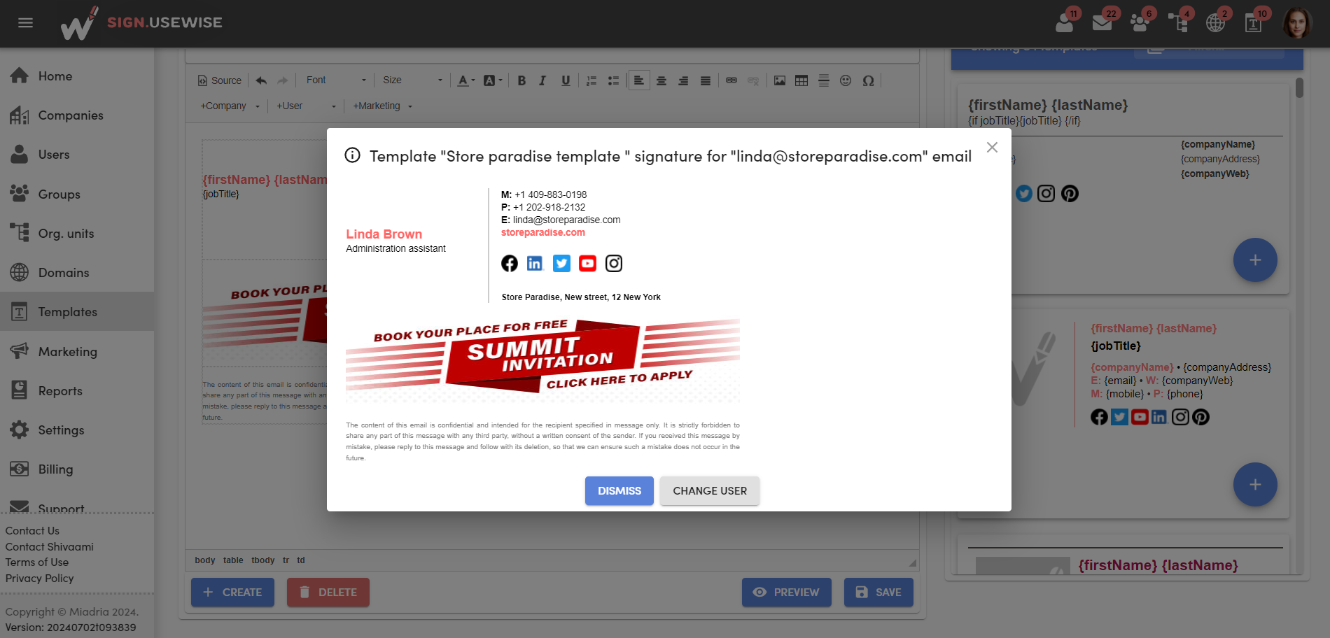 screenshot of Sign.UseWise