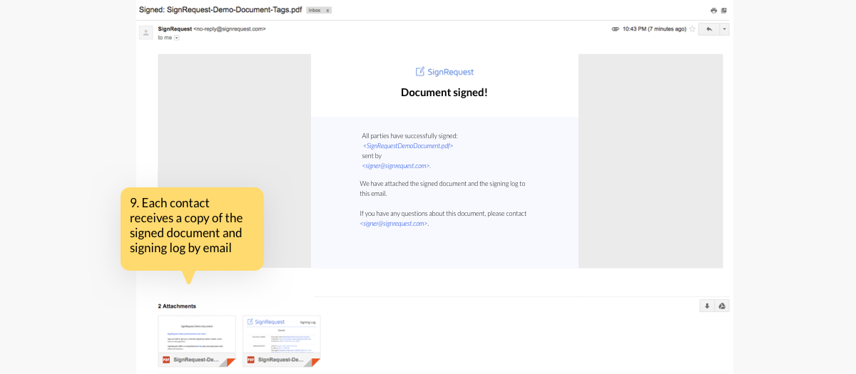screenshot of SignRequest
