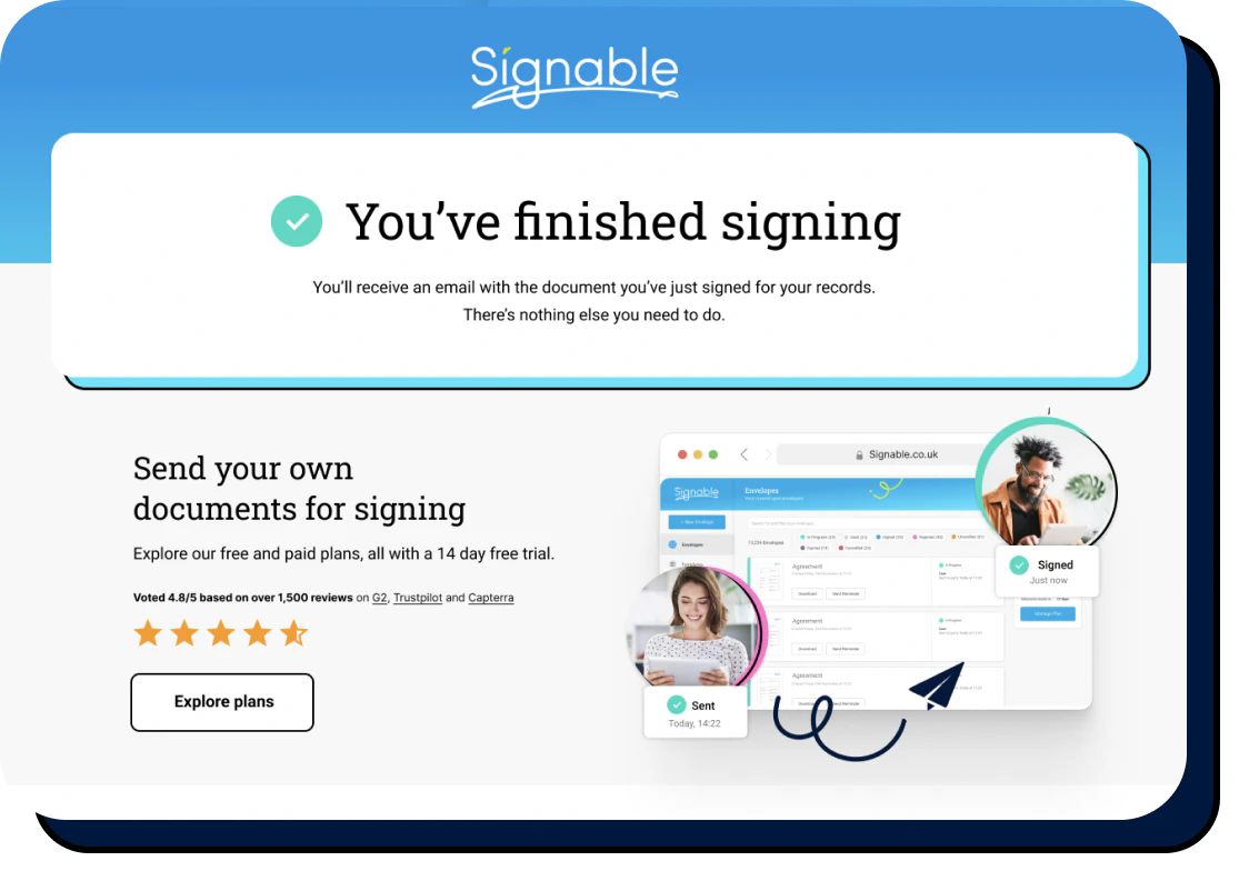 screenshot of Signable