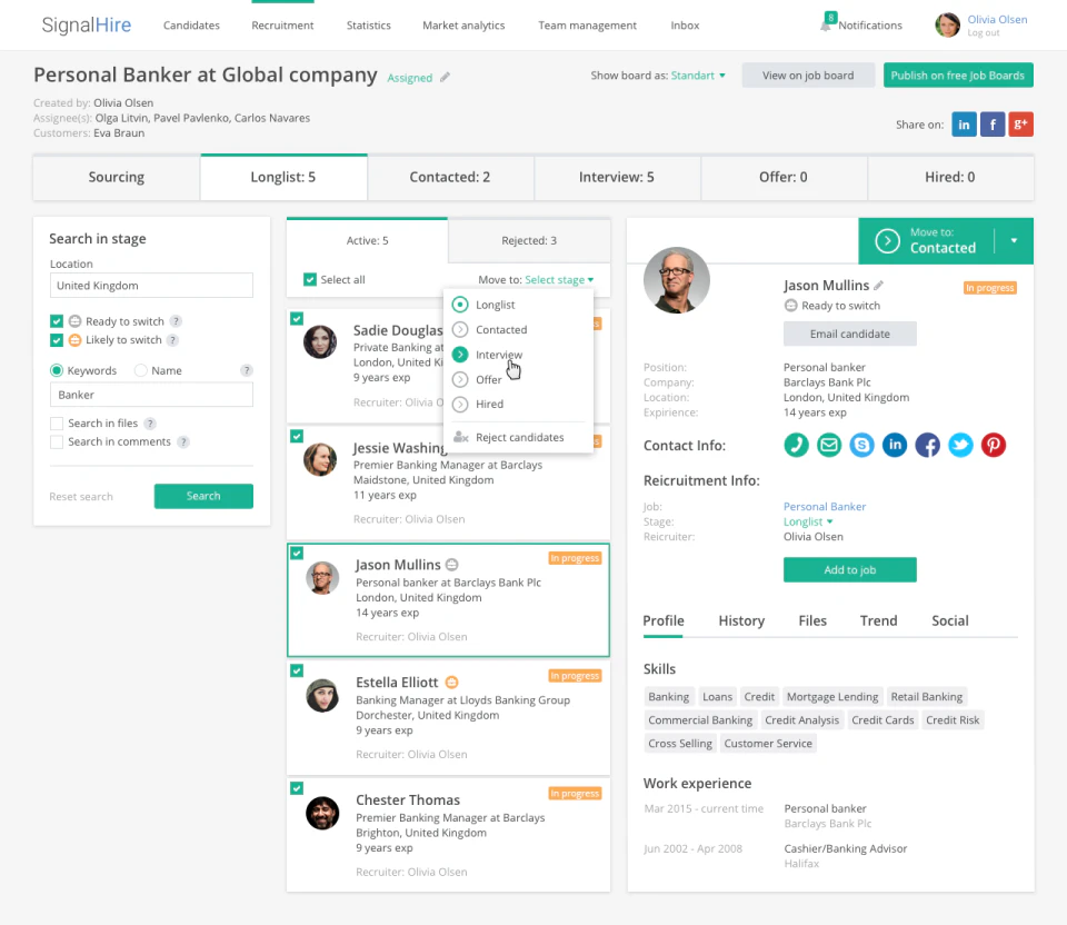 screenshot of SignalHire