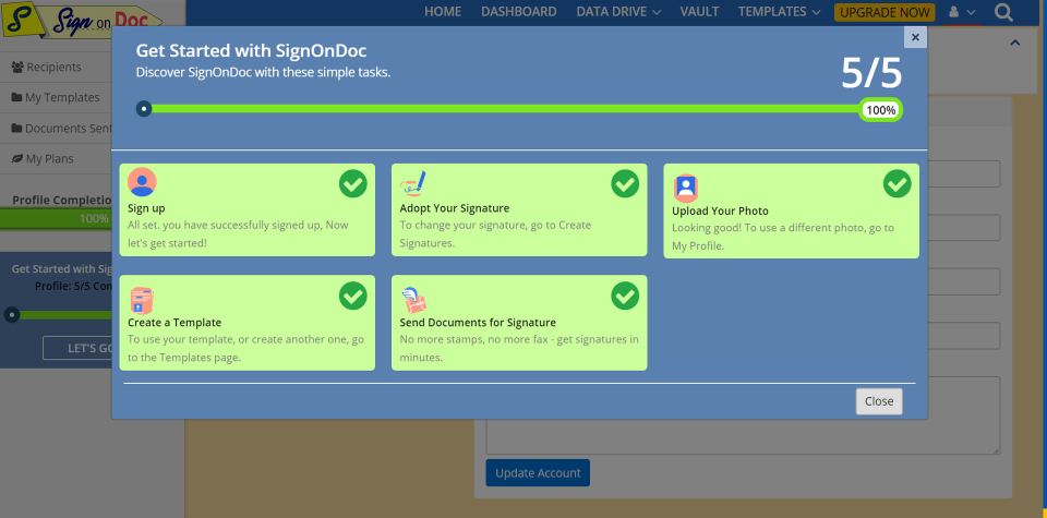 screenshot of Signondoc