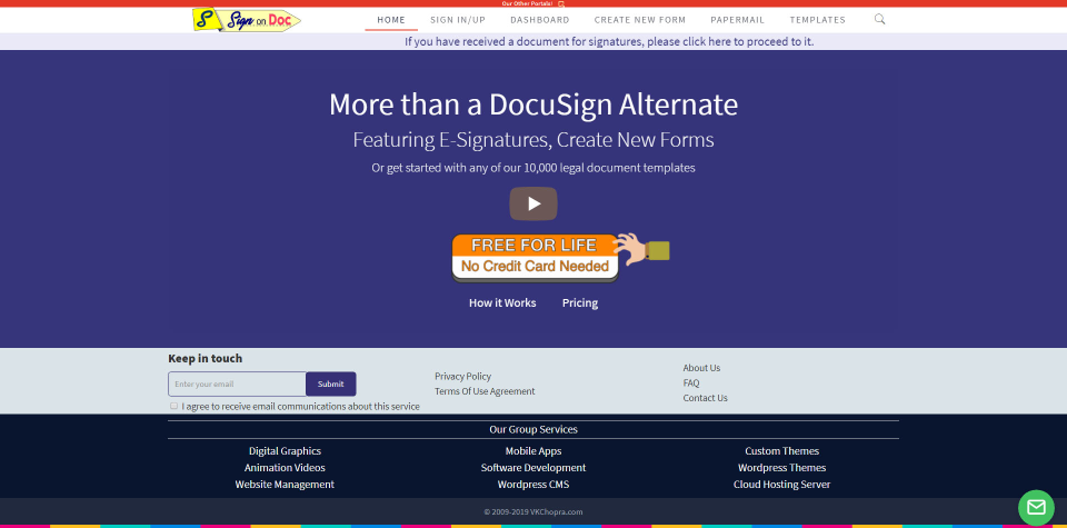 screenshot of Signondoc