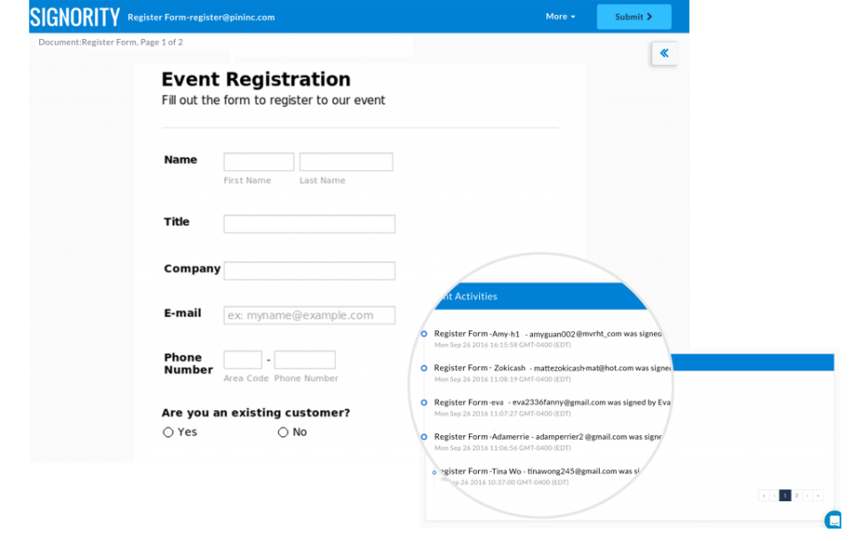 screenshot of Signority