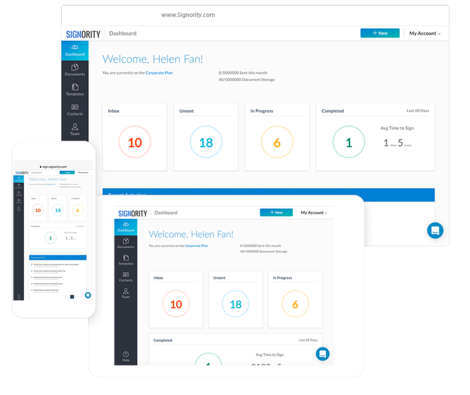 screenshot of Signority