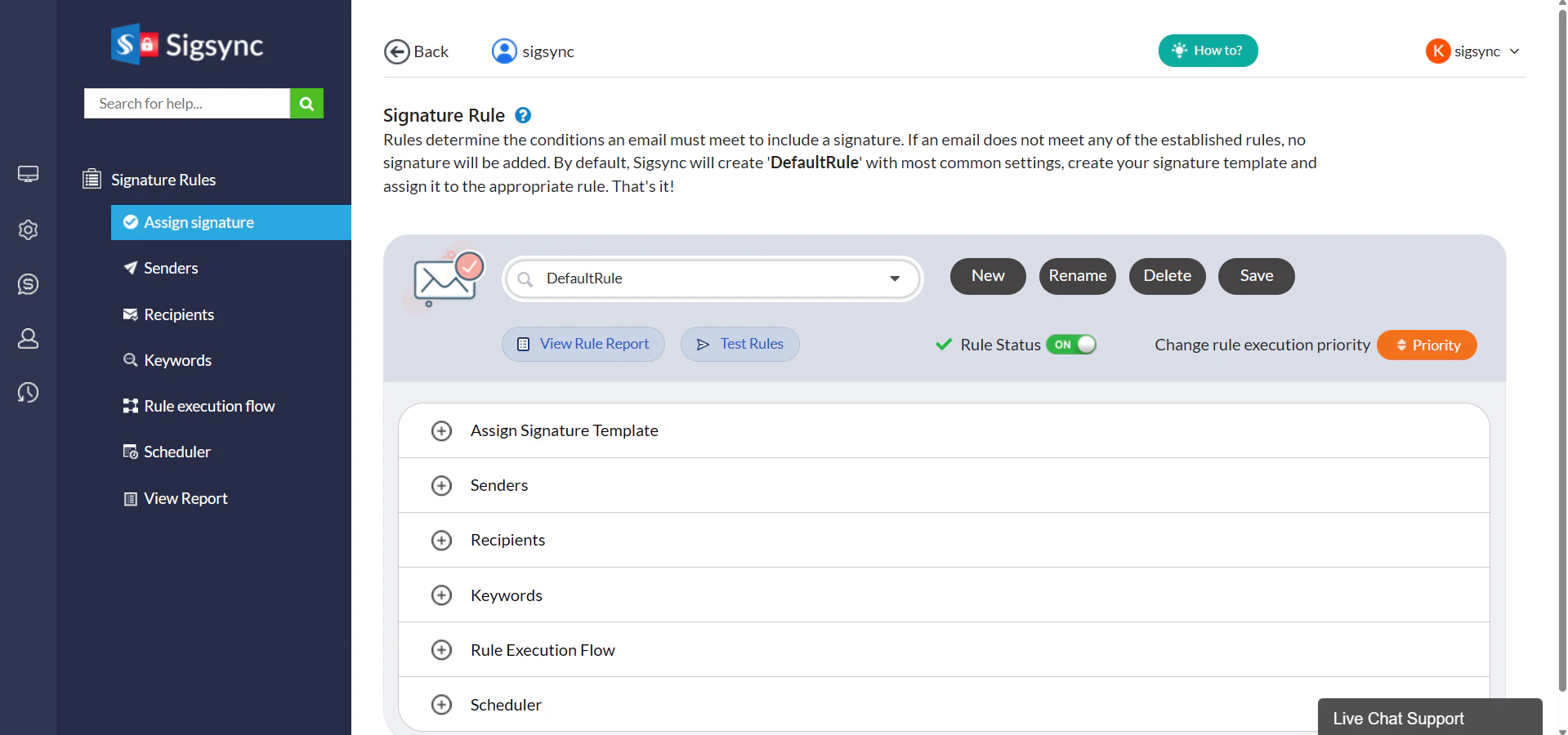 screenshot of Sigsync