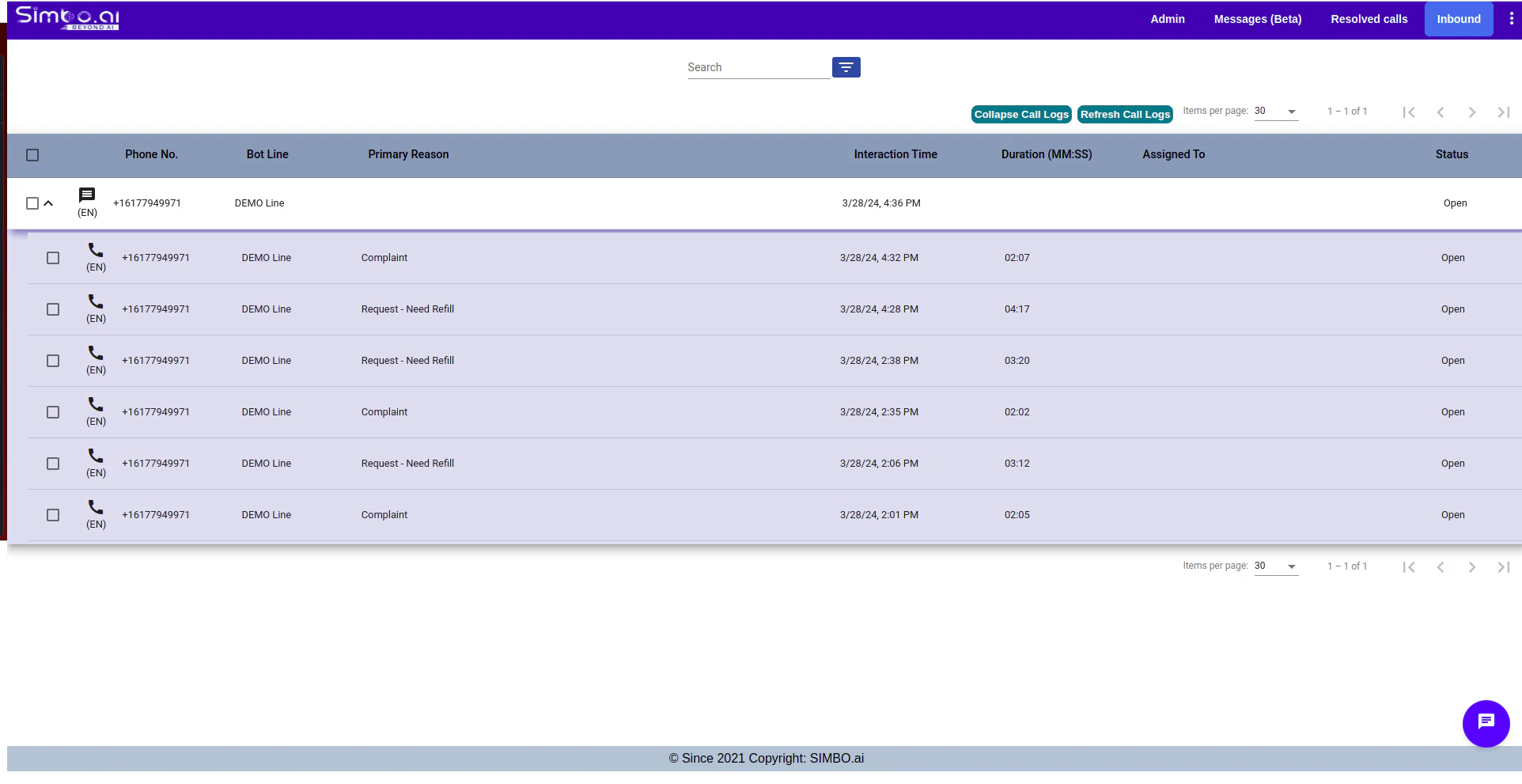 screenshot of SimboConnect