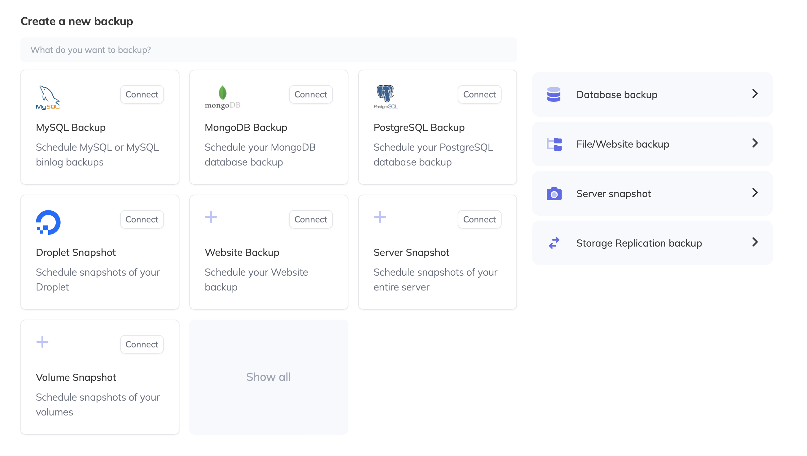 screenshot of SimpleBackups