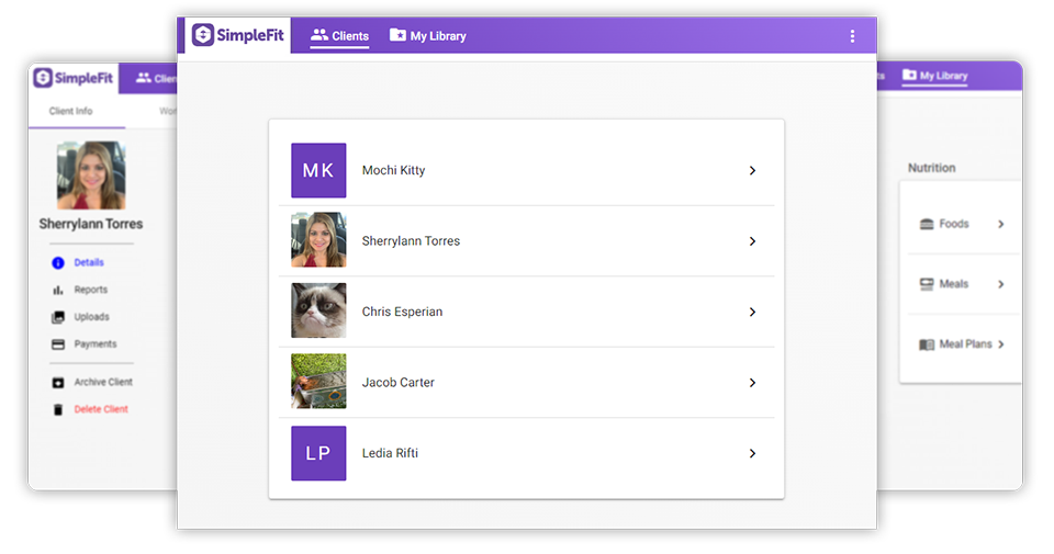 screenshot of SimpleFit