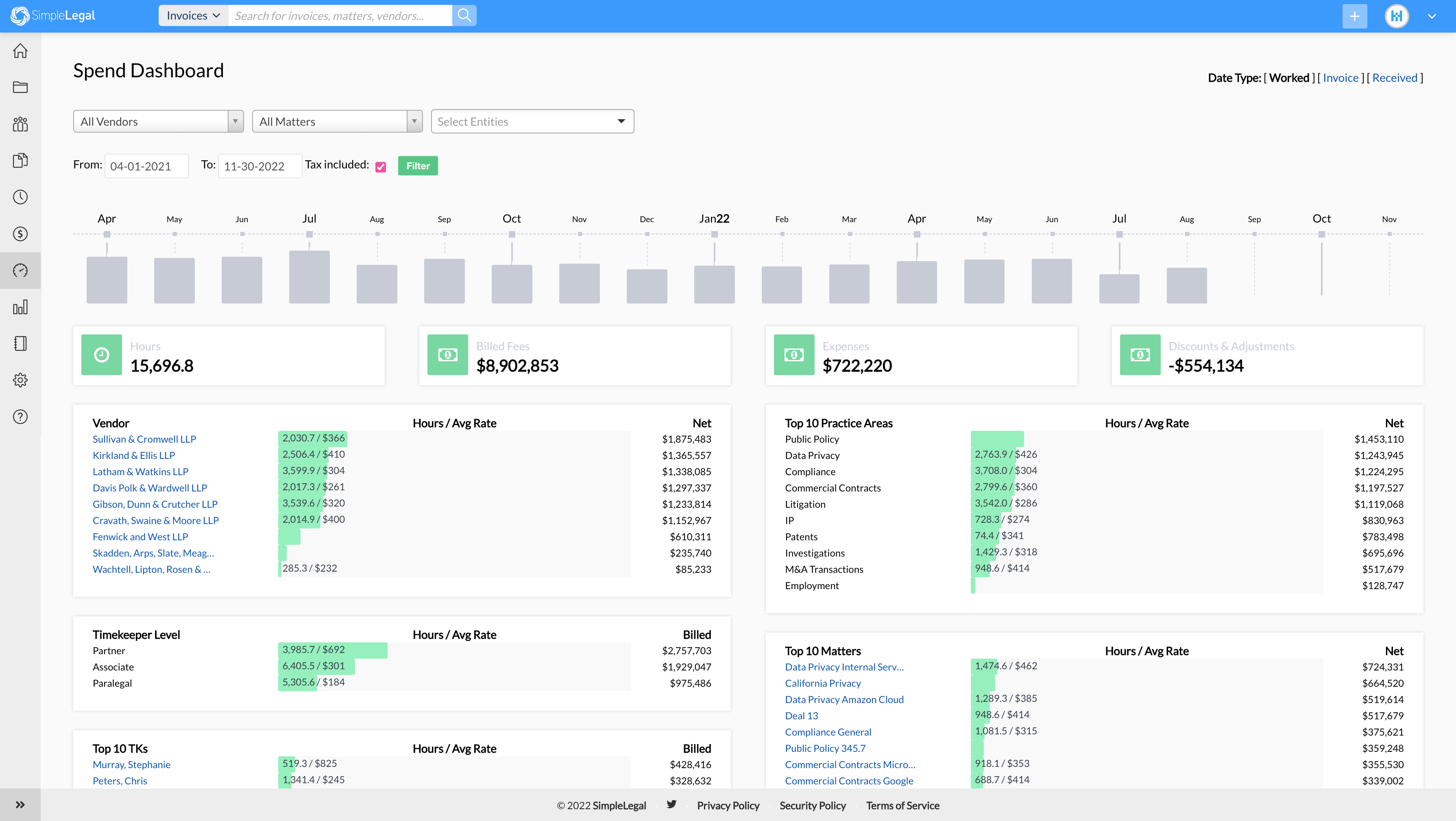 screenshot of SimpleLegal