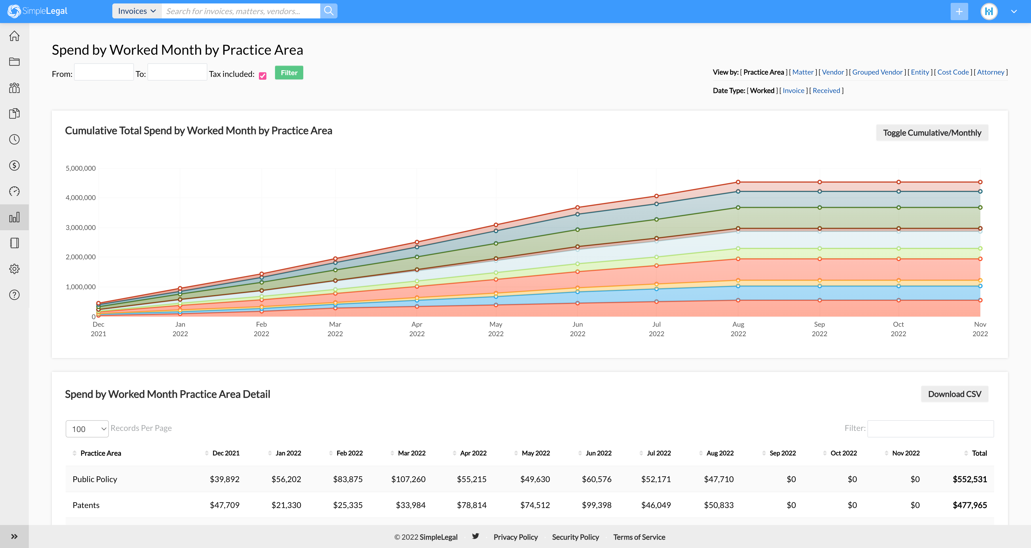 screenshot of SimpleLegal