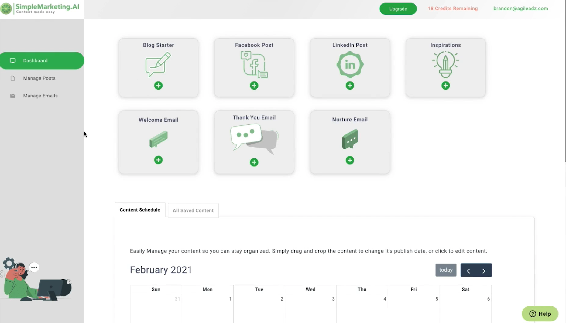 screenshot of SimpleMarketing.AI