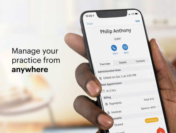 screenshot of SimplePractice