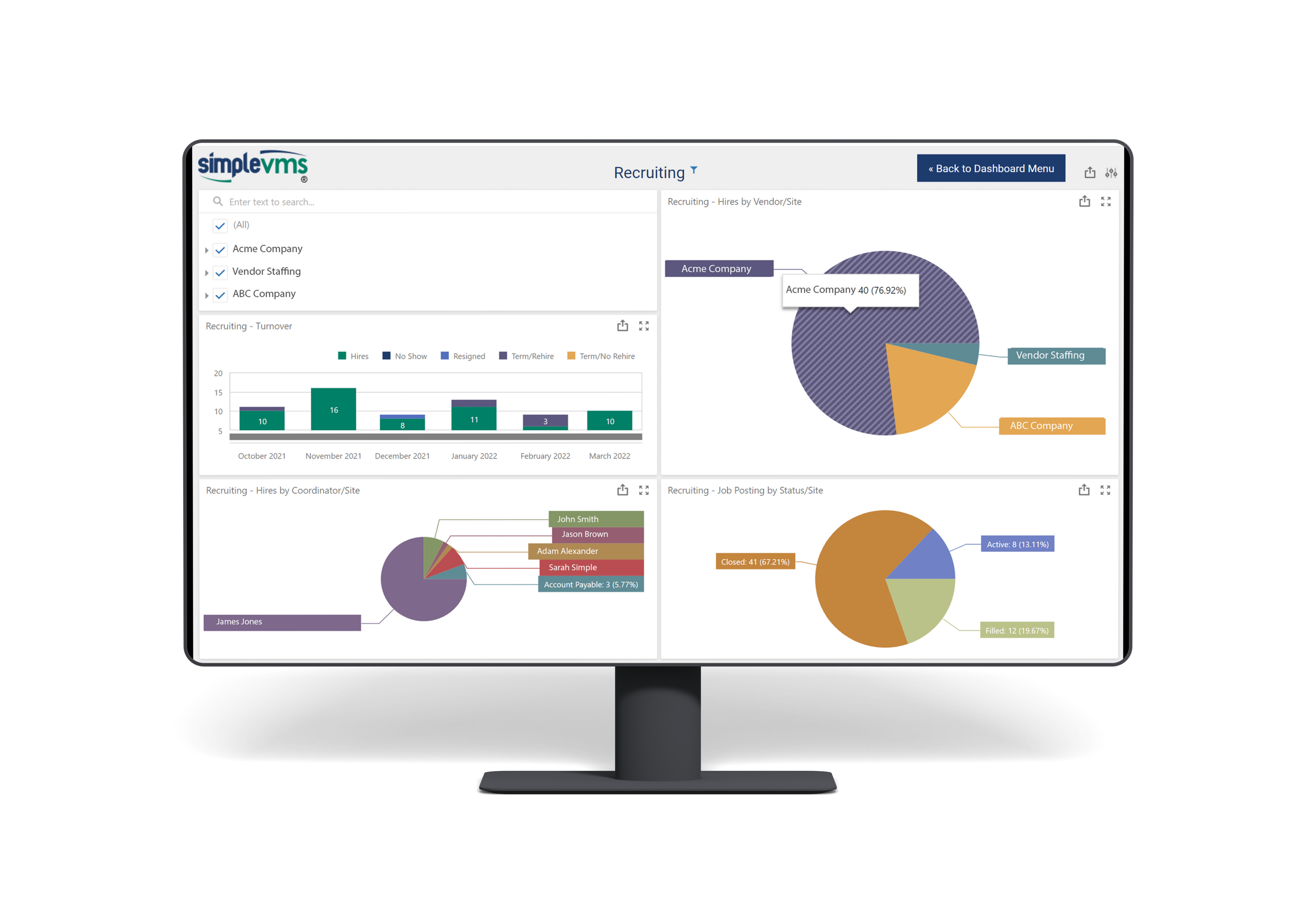 screenshot of SimpleVMS
