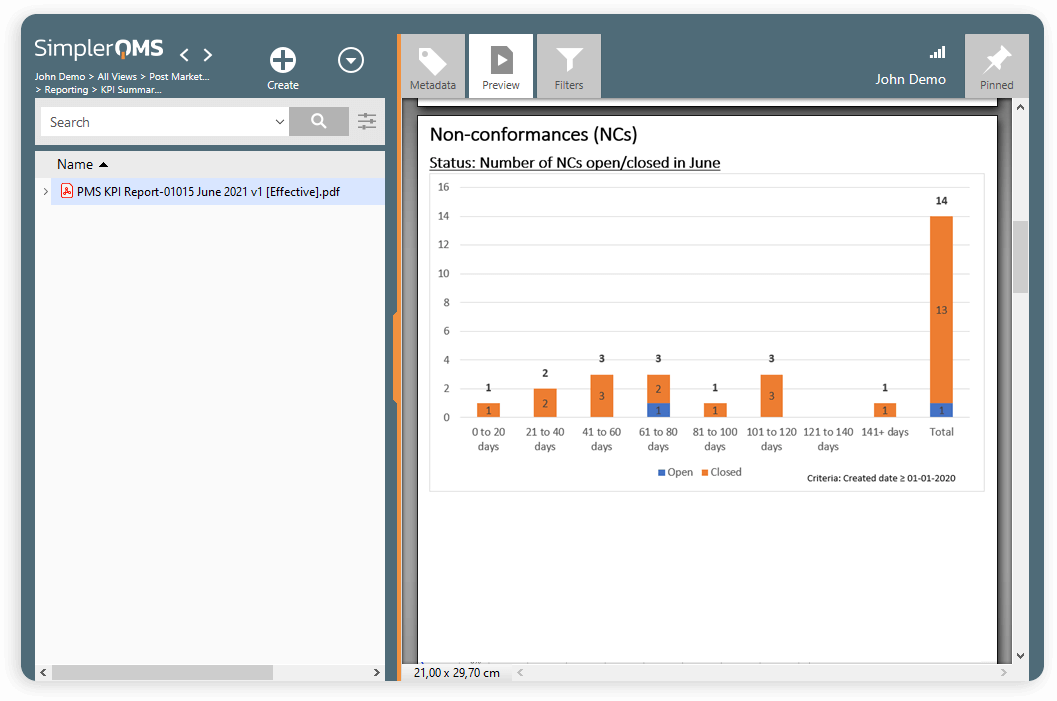 screenshot of SimplerQMS