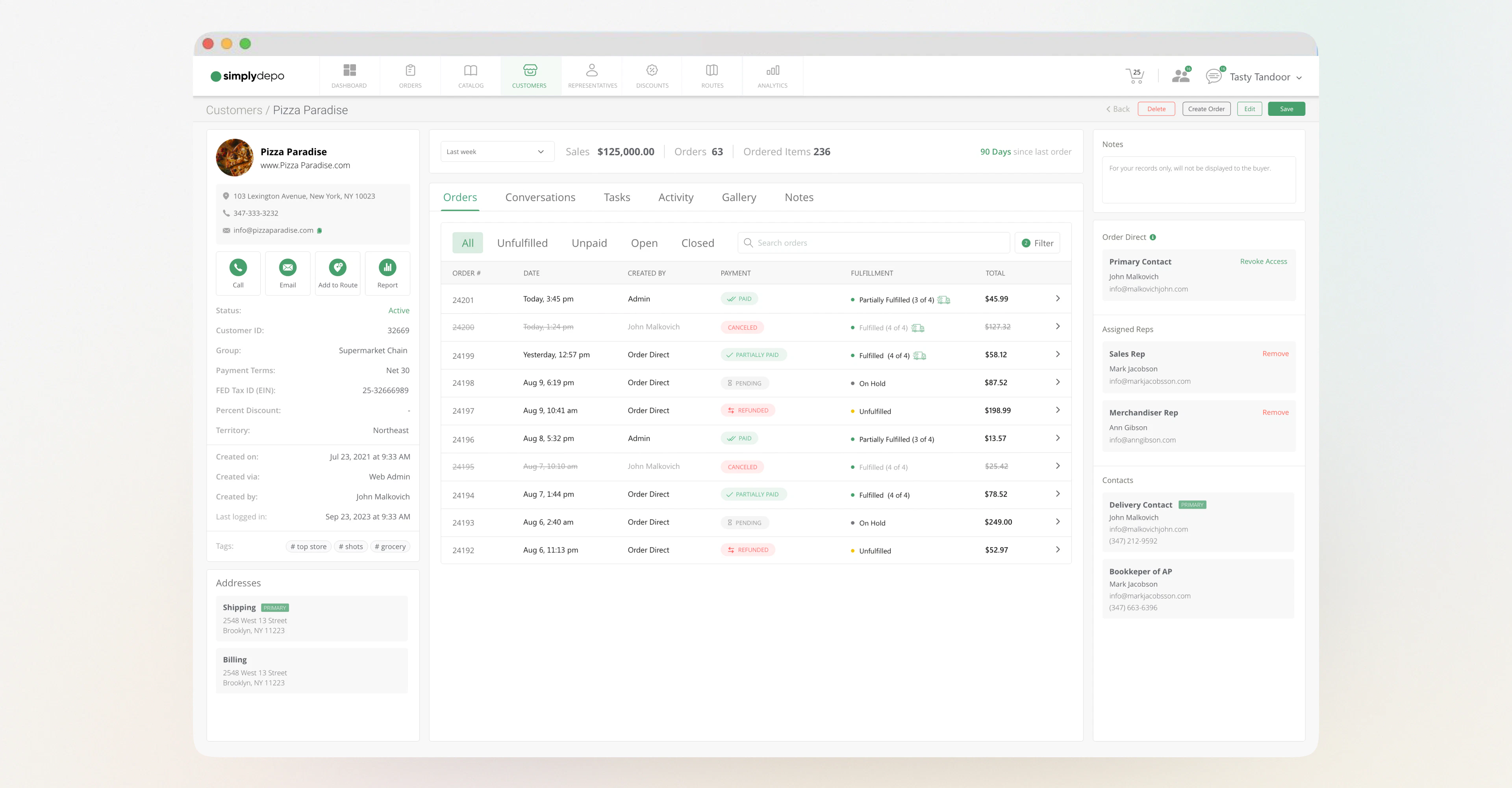 screenshot of SimplyDepo