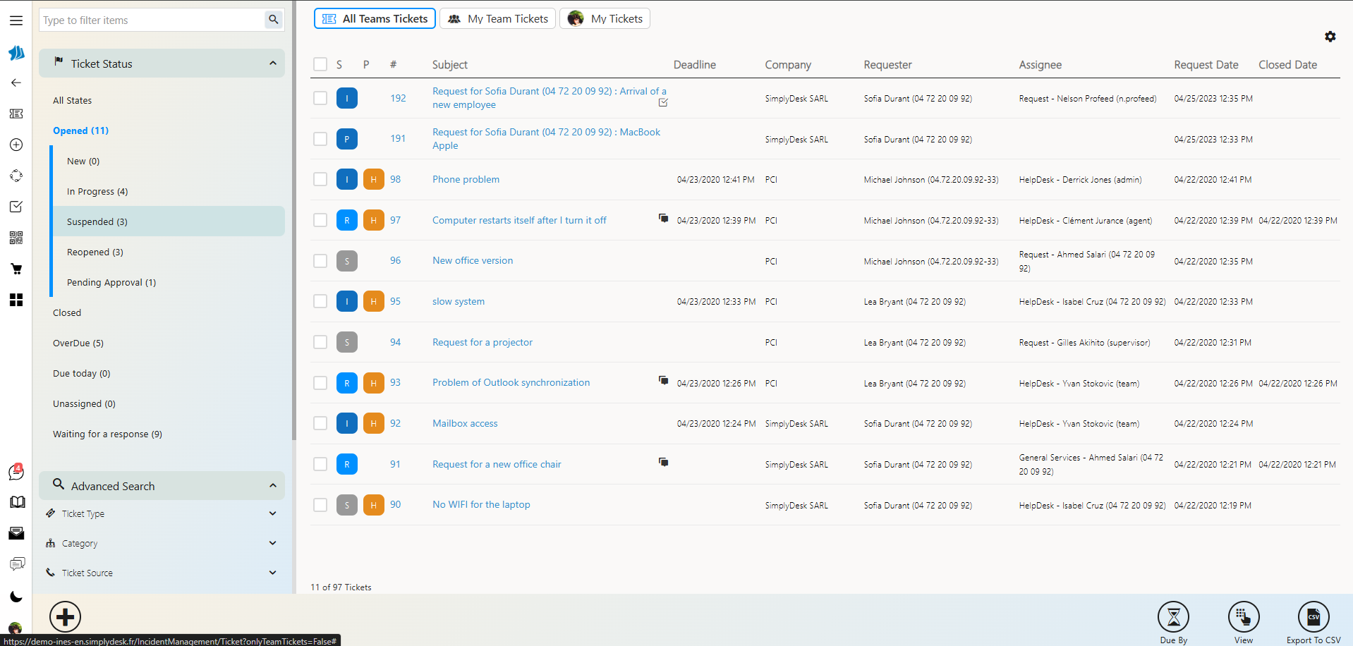 screenshot of SimplyDesk