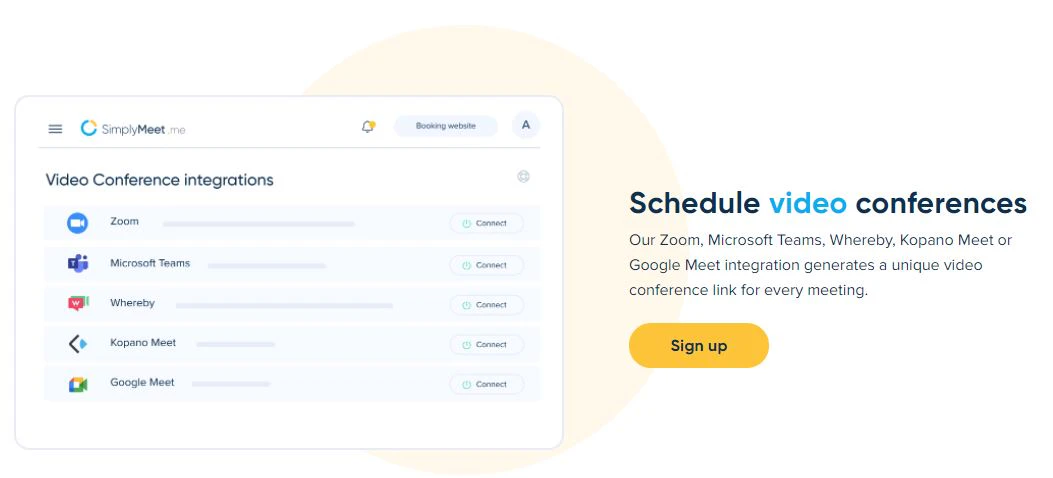 screenshot of SimplyMeet.me
