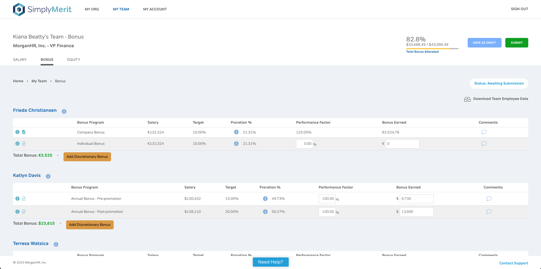 screenshot of SimplyMerit