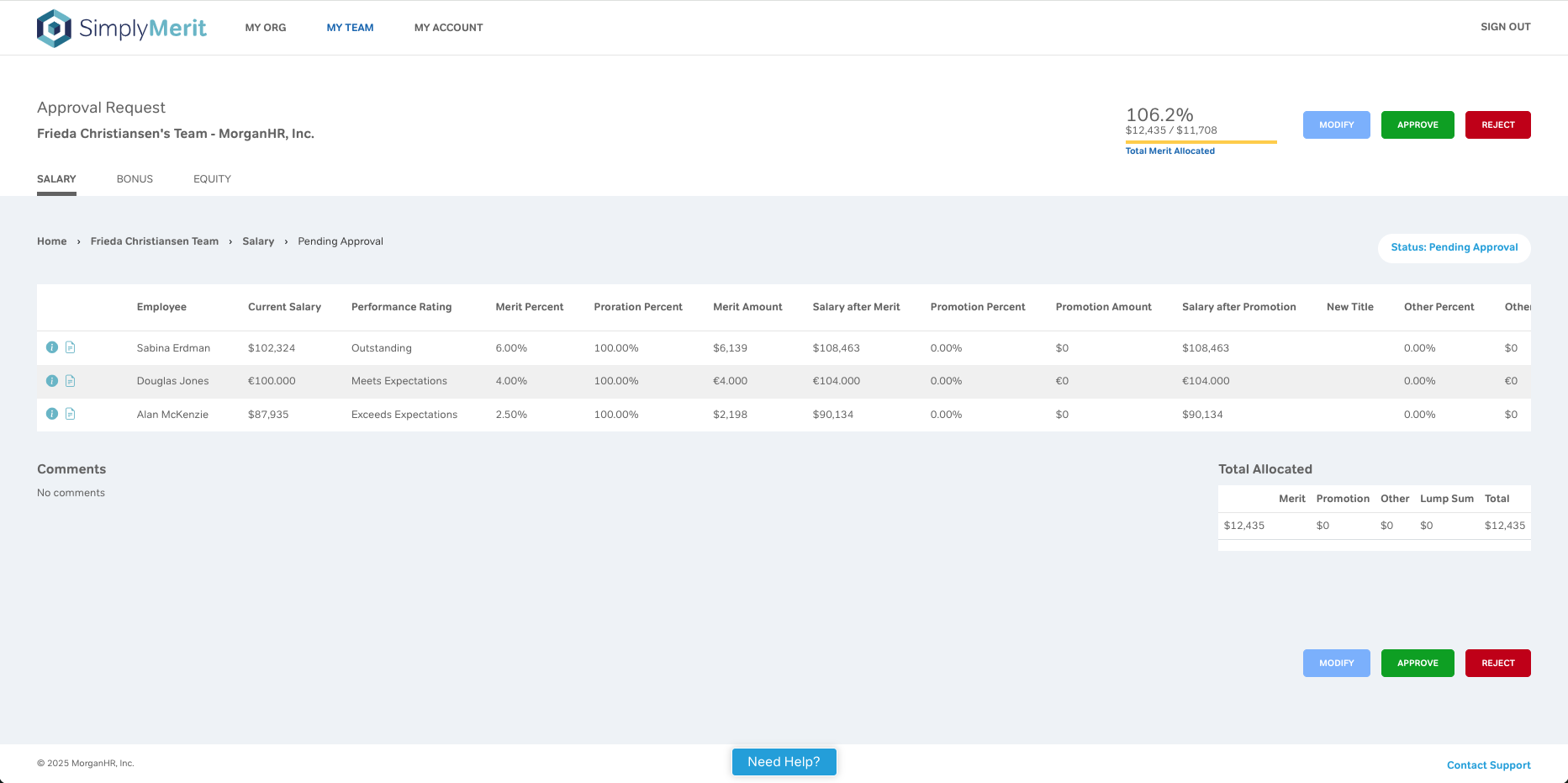 screenshot of SimplyMerit