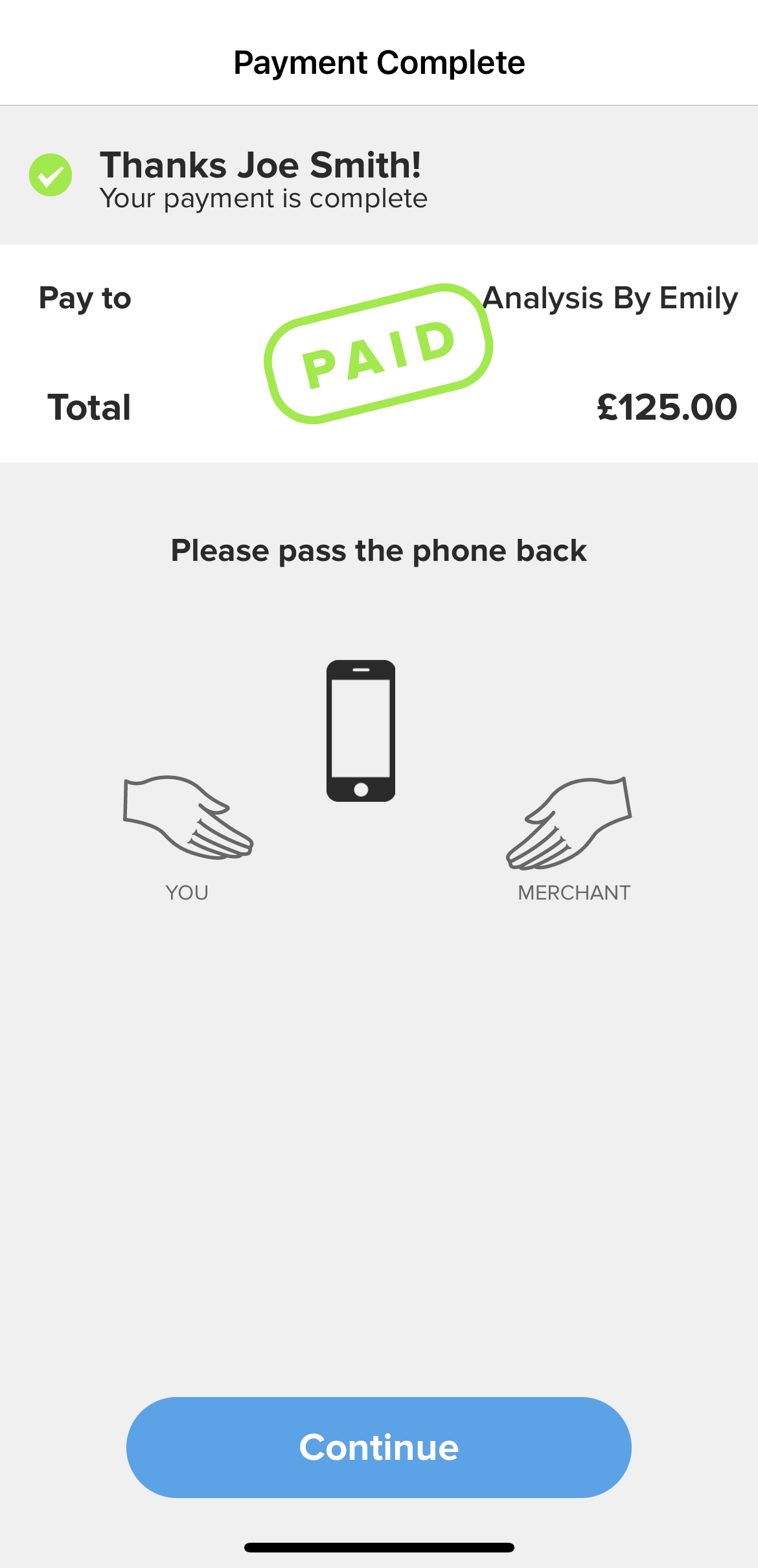 screenshot of SimplyPayMe