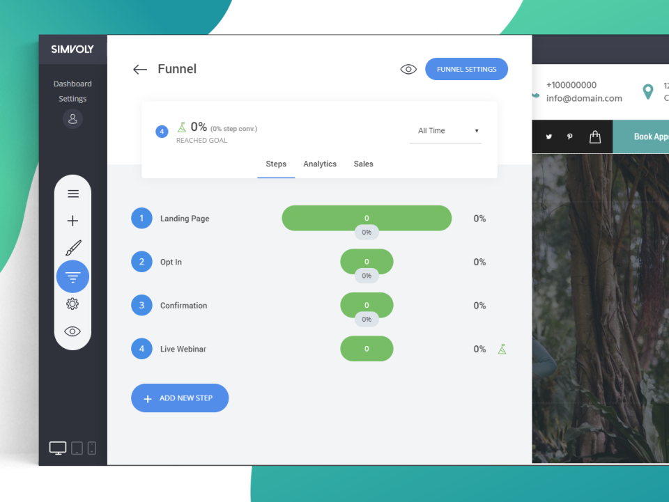 screenshot of Simvoly