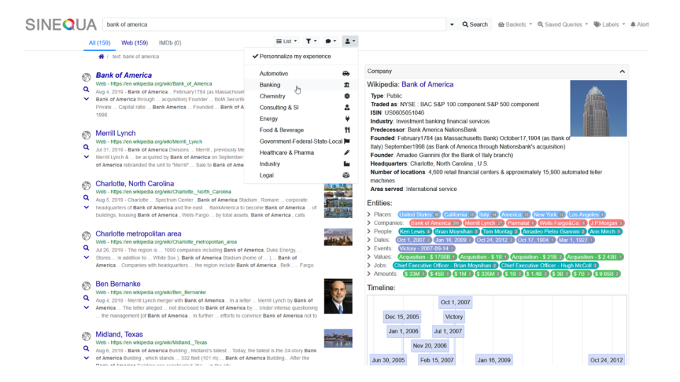 screenshot of Sinequa