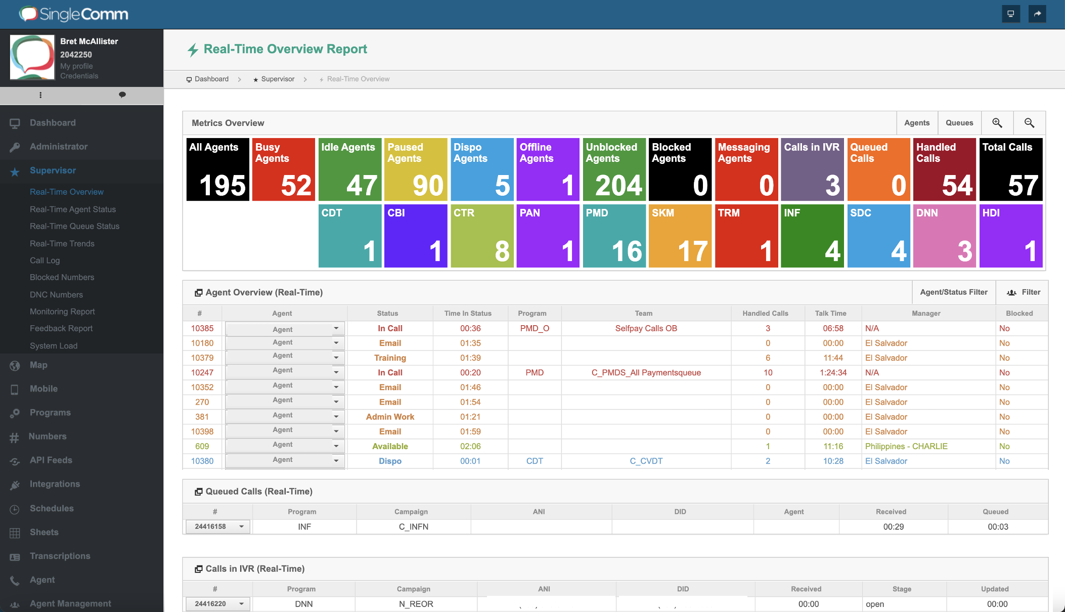 screenshot of SingleComm